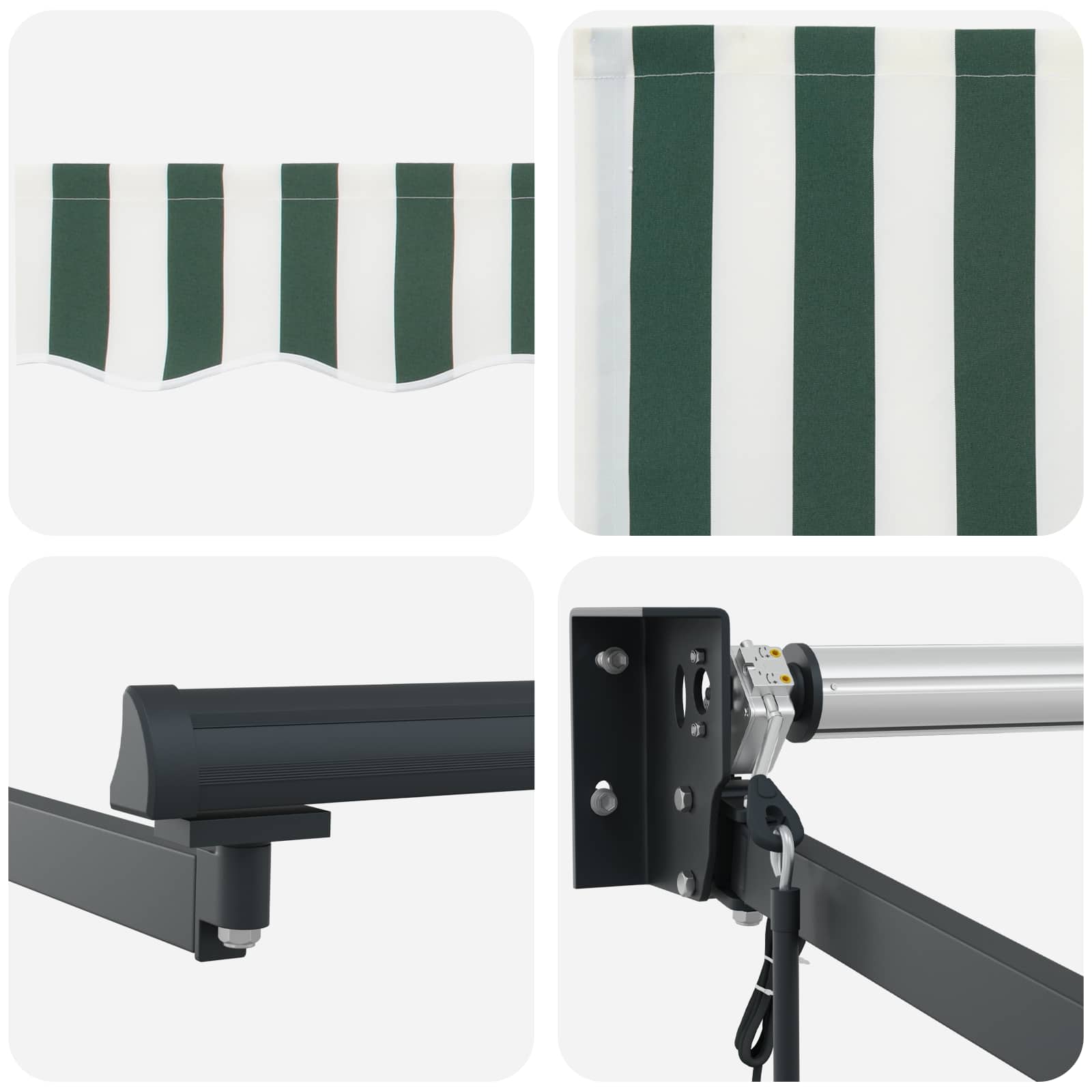 Markies Groen en Wit 4 x 2 m Polyester en Metaal – afbeelding 7