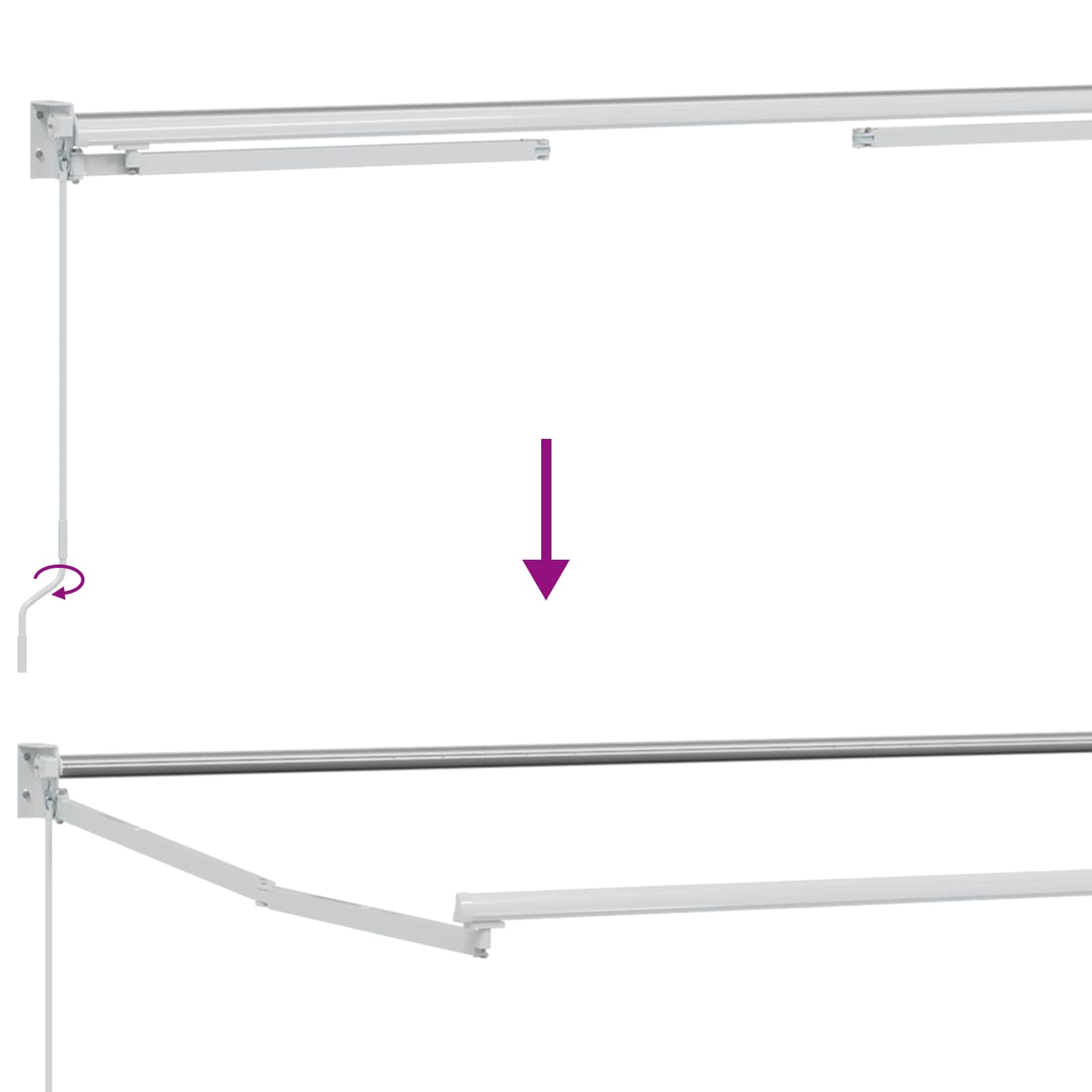 Handbediende luifel met LED's Geel en Wit 3 x 2 m – afbeelding 11