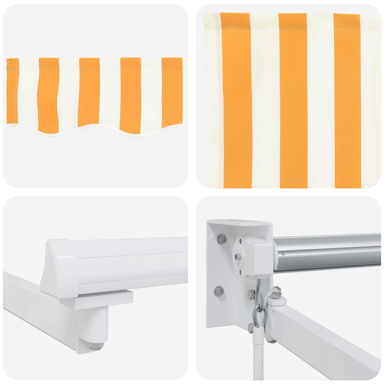 Handbediende luifel met LED's Geel en Wit 3 x 2 m – afbeelding 9