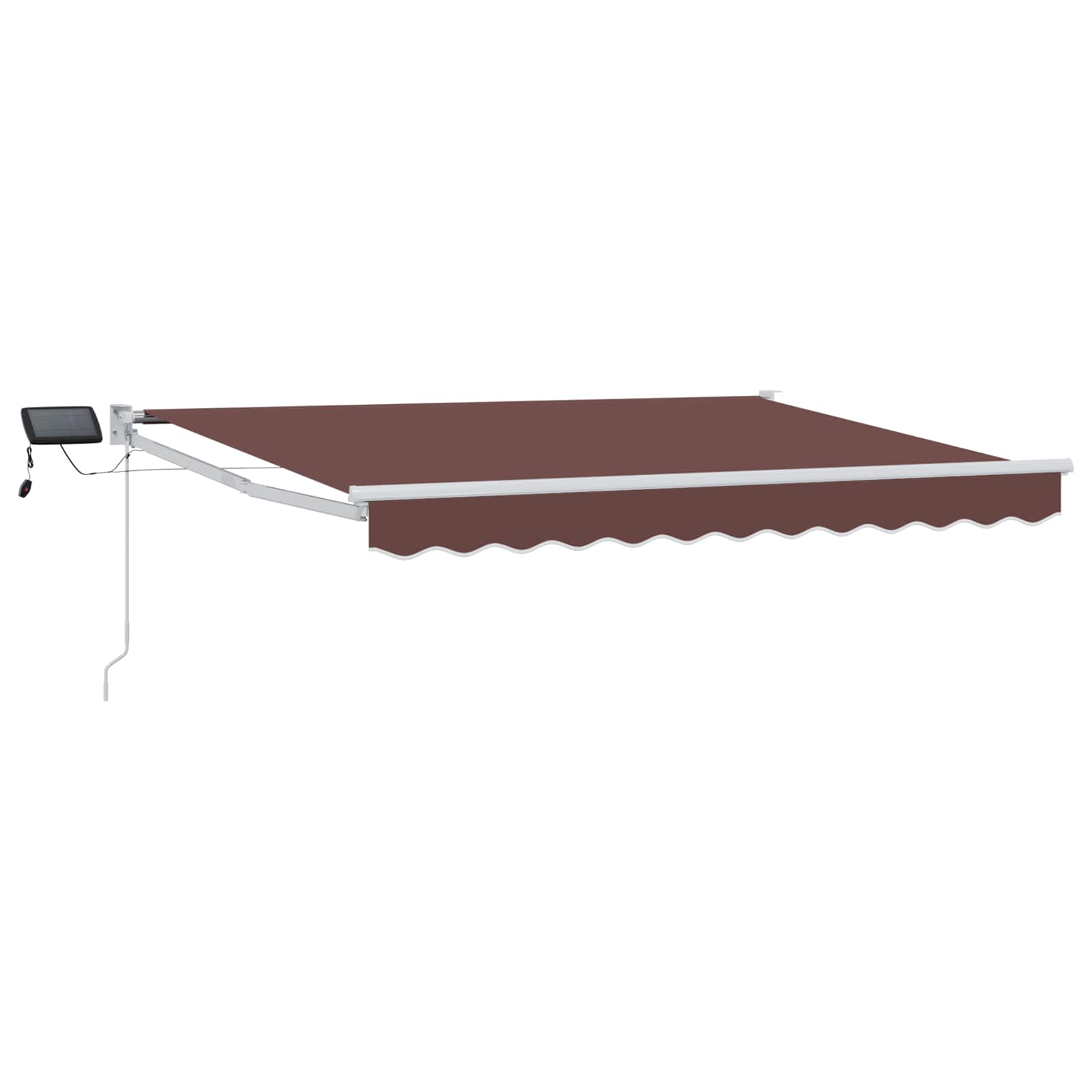 Handbediende luifel met LED's Bruin en wit 3 x 2 m – afbeelding 2