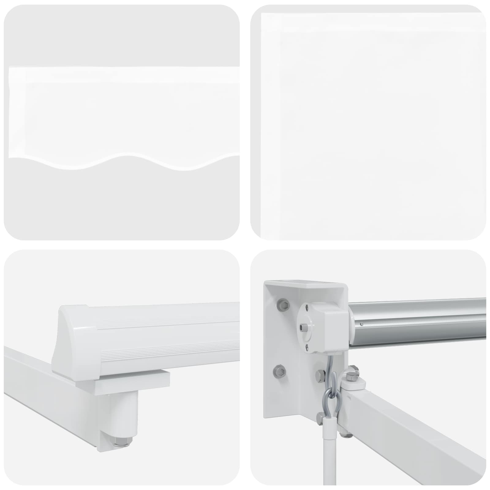 Handbediende luifel met LED's Wit 3 x 2 m – afbeelding 9