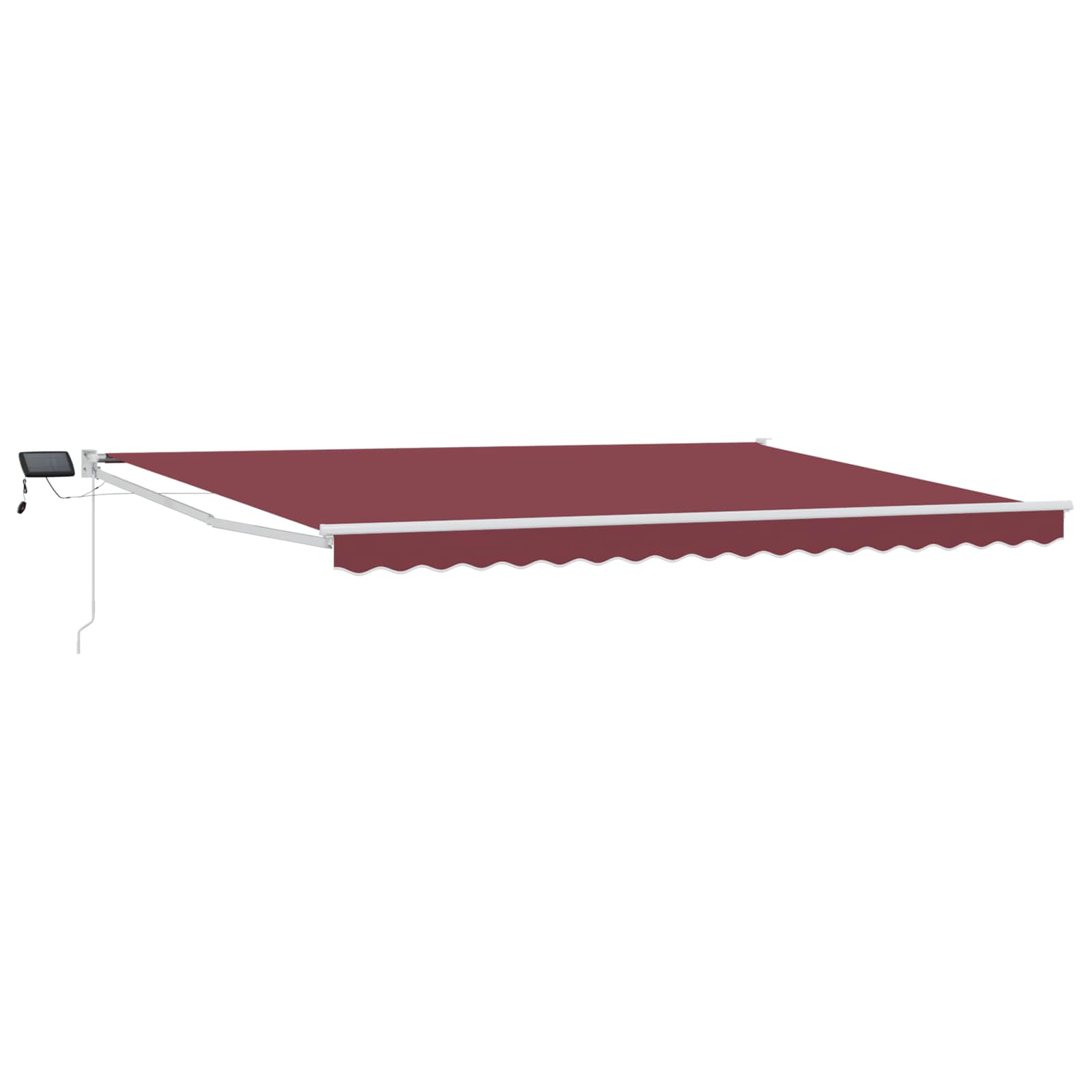 Handbediende luifel met LED's Bordeauxrood en Wit 4 x 2 m – afbeelding 2