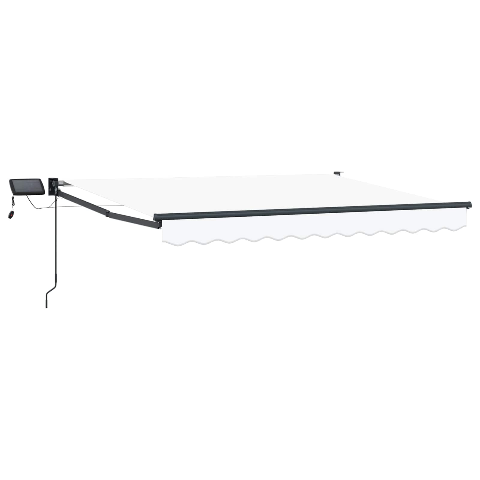 Handbediende luifel met LED's Wit en antracietkleurig 3 x 2 m – afbeelding 2
