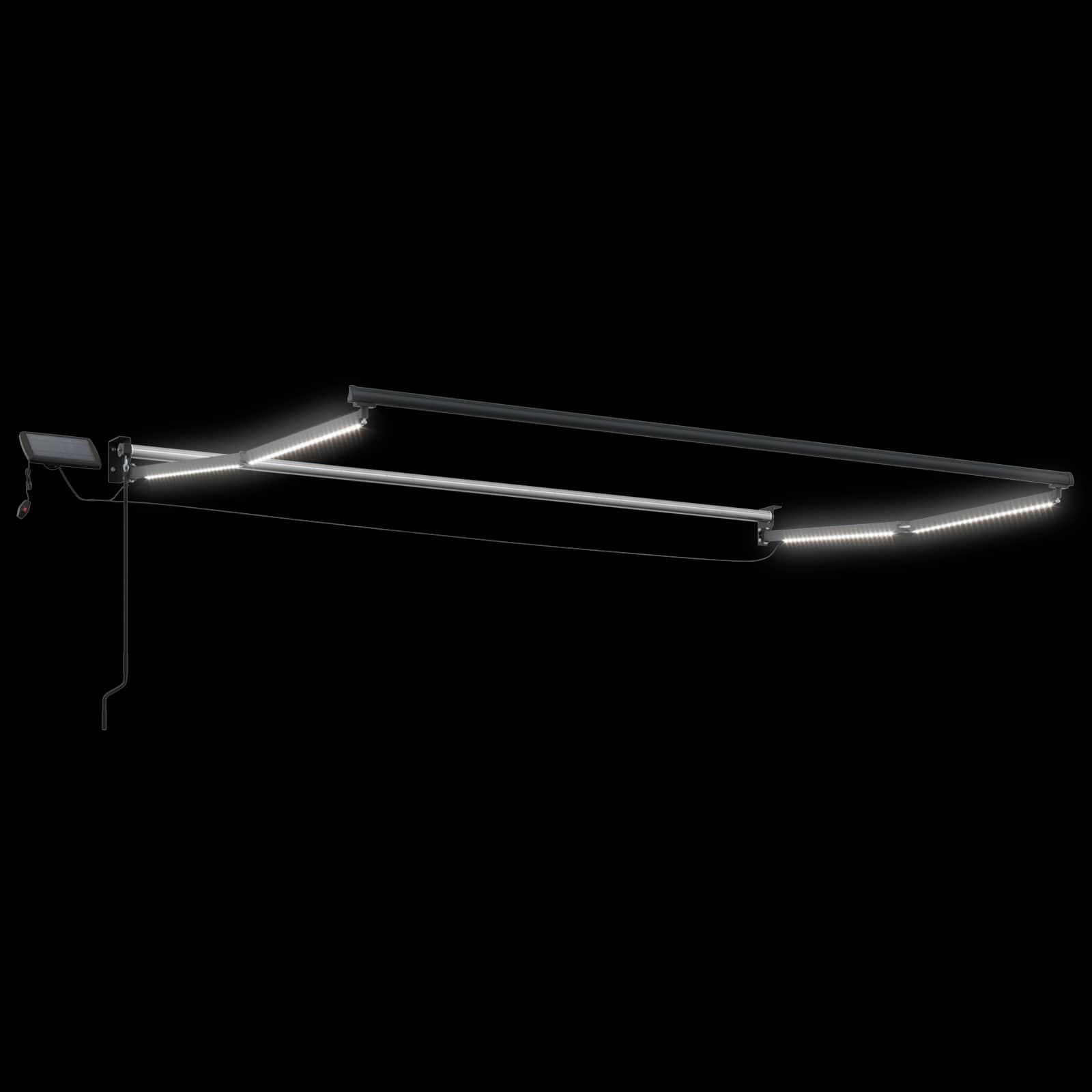 Handbediende luifel met LED's Wit en antracietkleurig 3 x 2 m – afbeelding 6