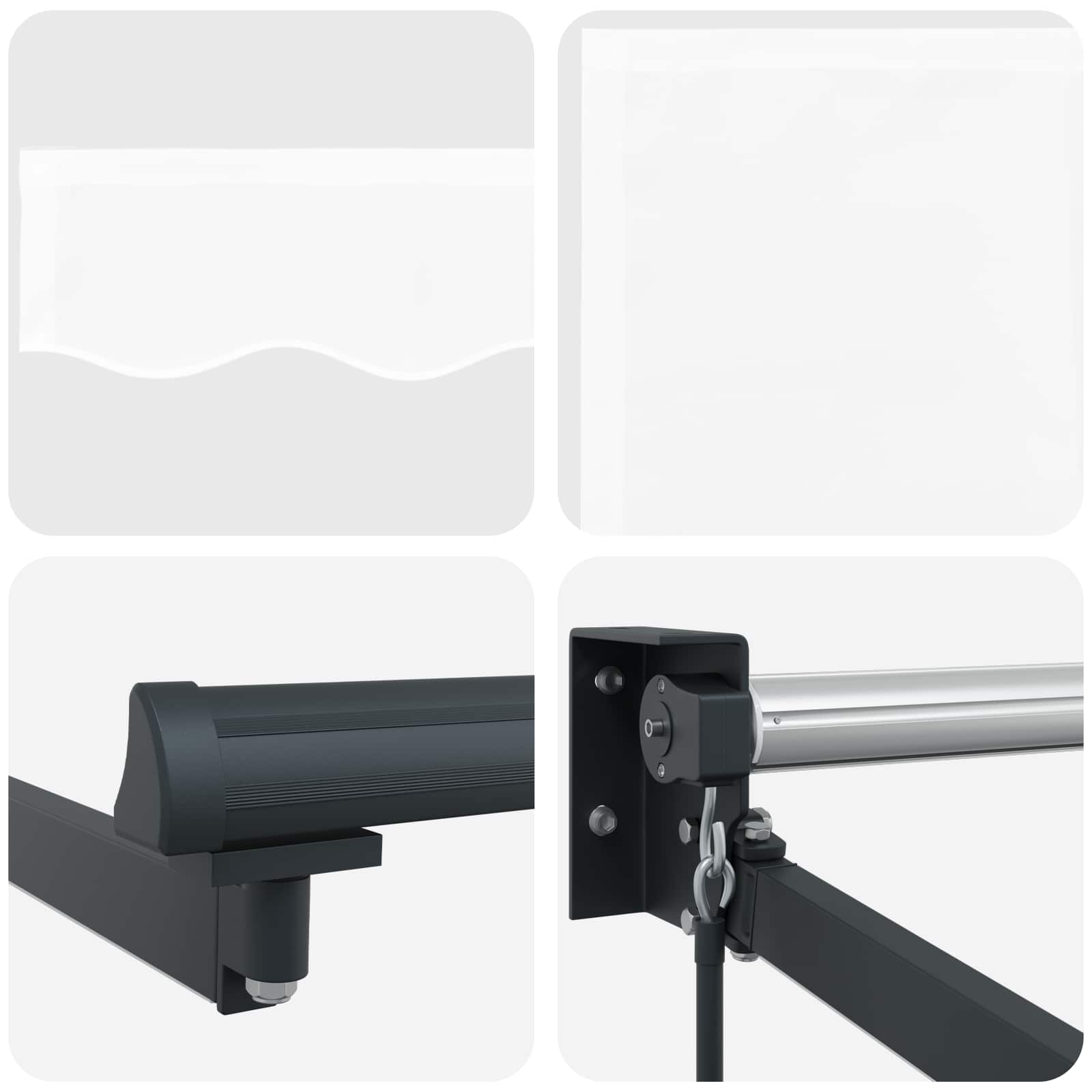 Handbediende luifel met LED's Wit en antracietkleurig 3 x 2 m – afbeelding 9