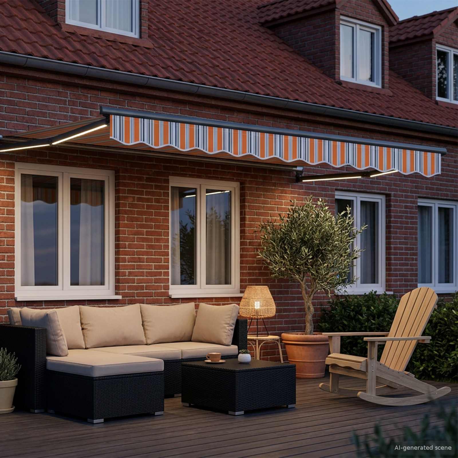 Handbediende luifel met LED's 3,5 x 2 m – afbeelding 3