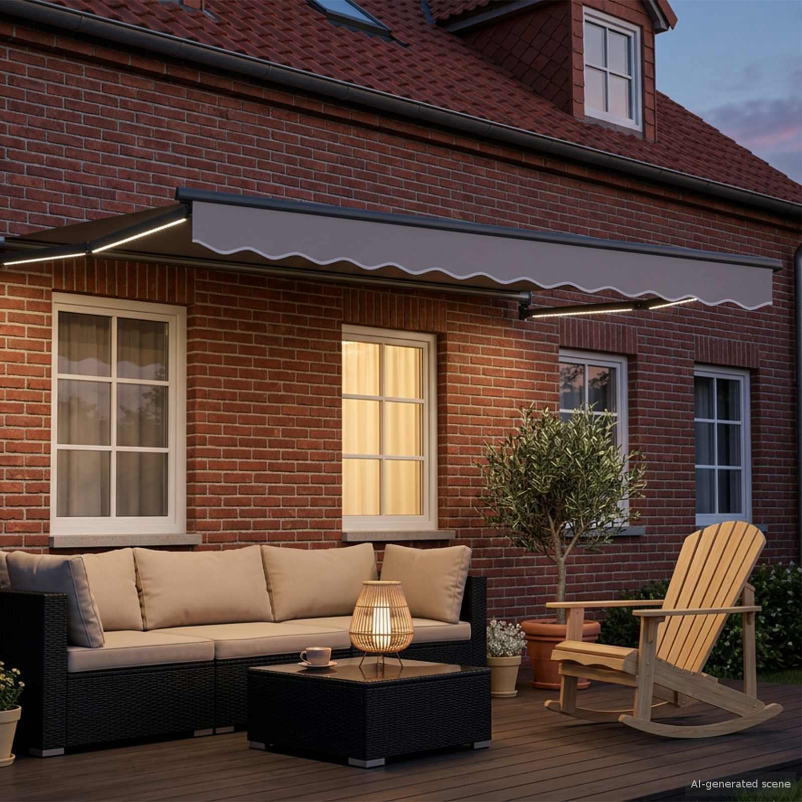 Handbediende luifel met LED's 3,5 x 2 m – afbeelding 3