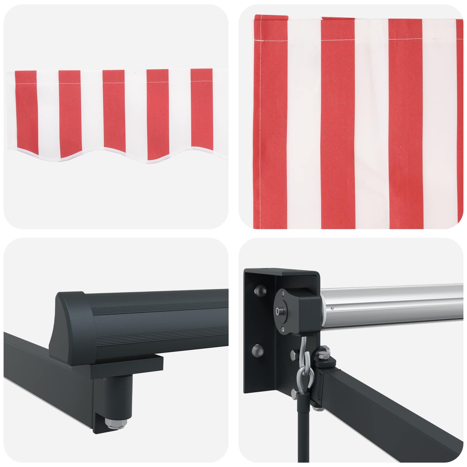 Handbediende luifel met LED's Rood, Wit, Anthraciet 3 x 2,5 m – afbeelding 9