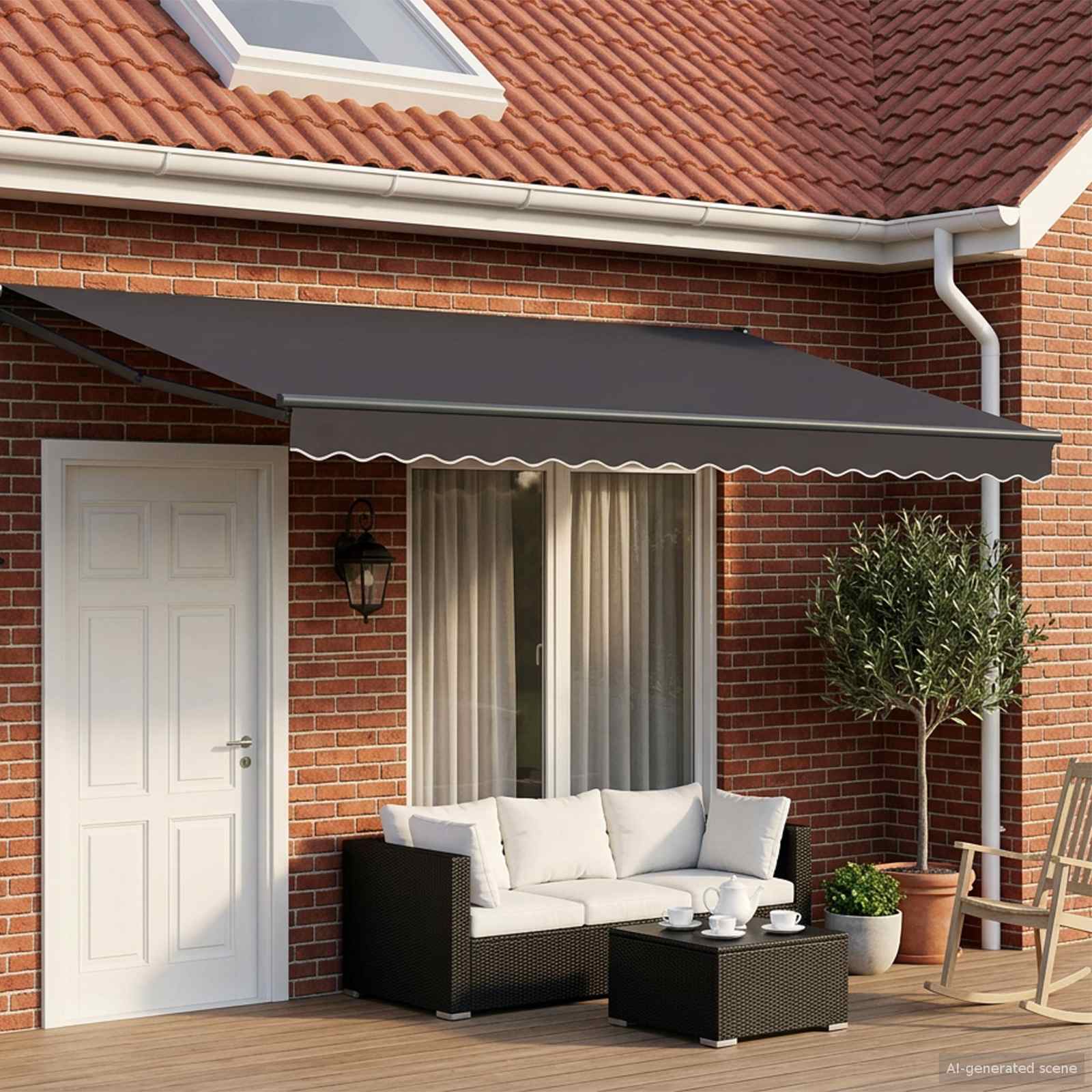 Elektrisch Uittrekbaar Zonnescherm Antraciet 4,5 × 3 m – afbeelding 1