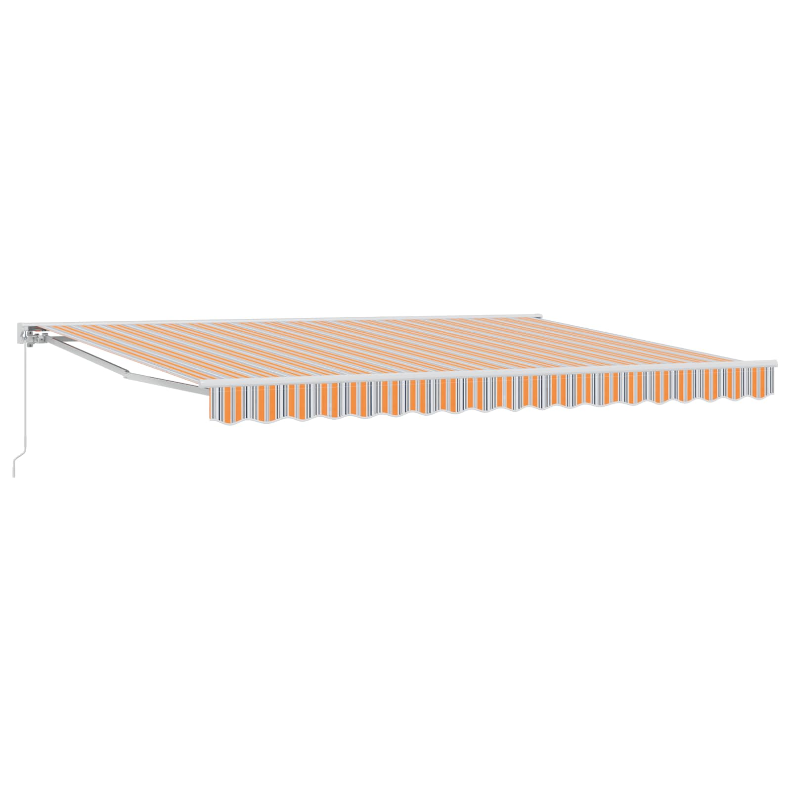 Handmatig uitschuifbare luifel Oranje, Grijs, Blauw, Wit – afbeelding 1