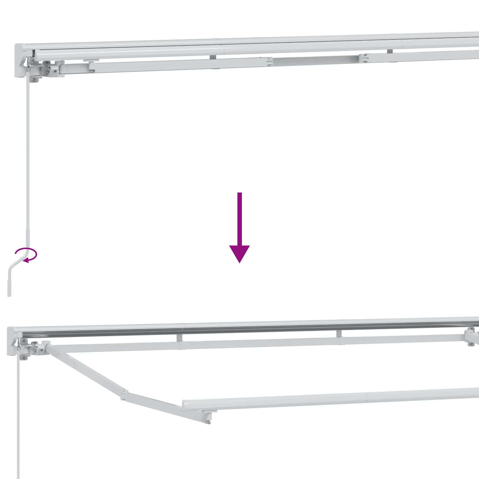 Handmatig uitschuifbare luifel Geel, Grijs en Wit 4,5 × 3,5 m – afbeelding 7