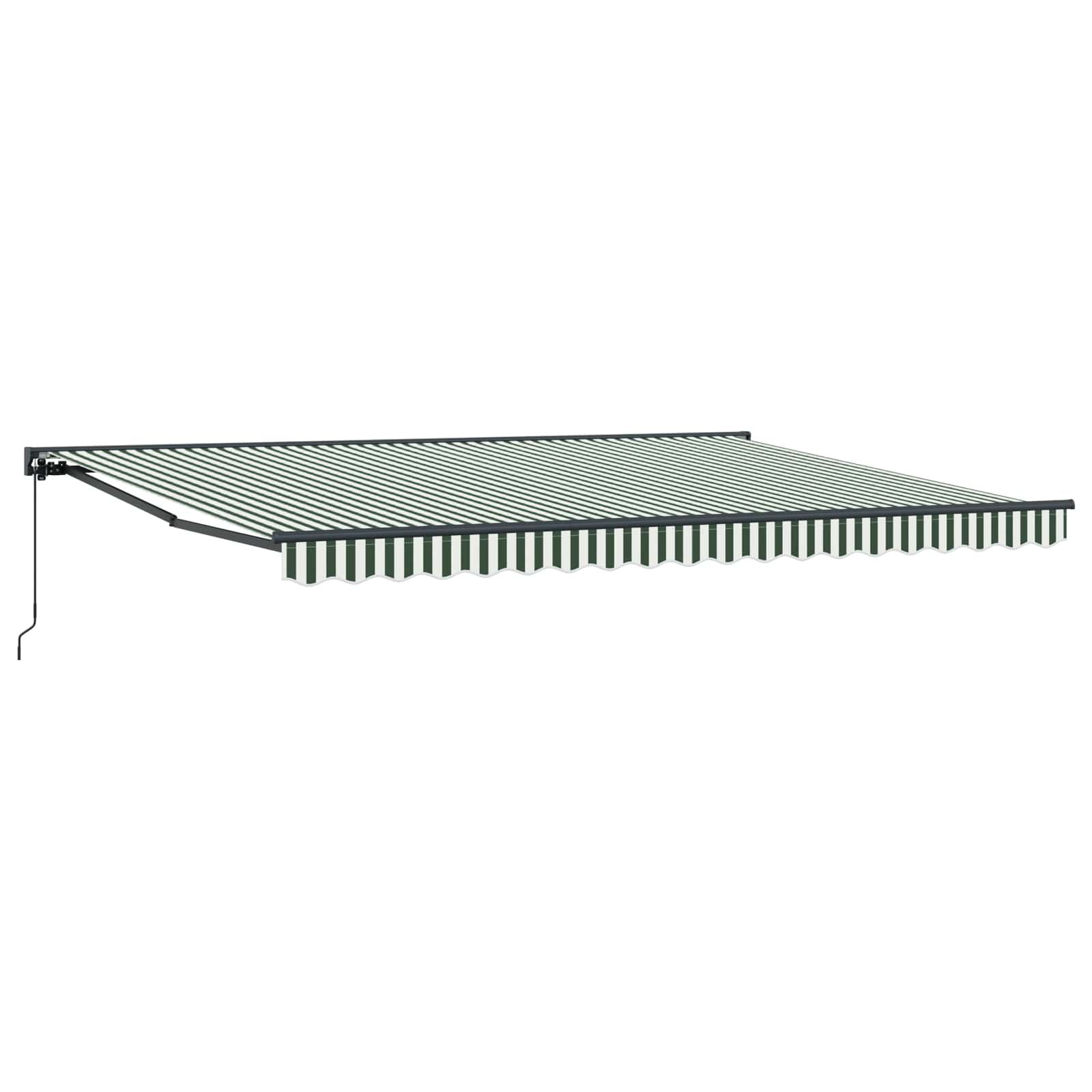 Handmatig uitschuifbare luifel Groen en Wit 5 × 3,5 m – afbeelding 1