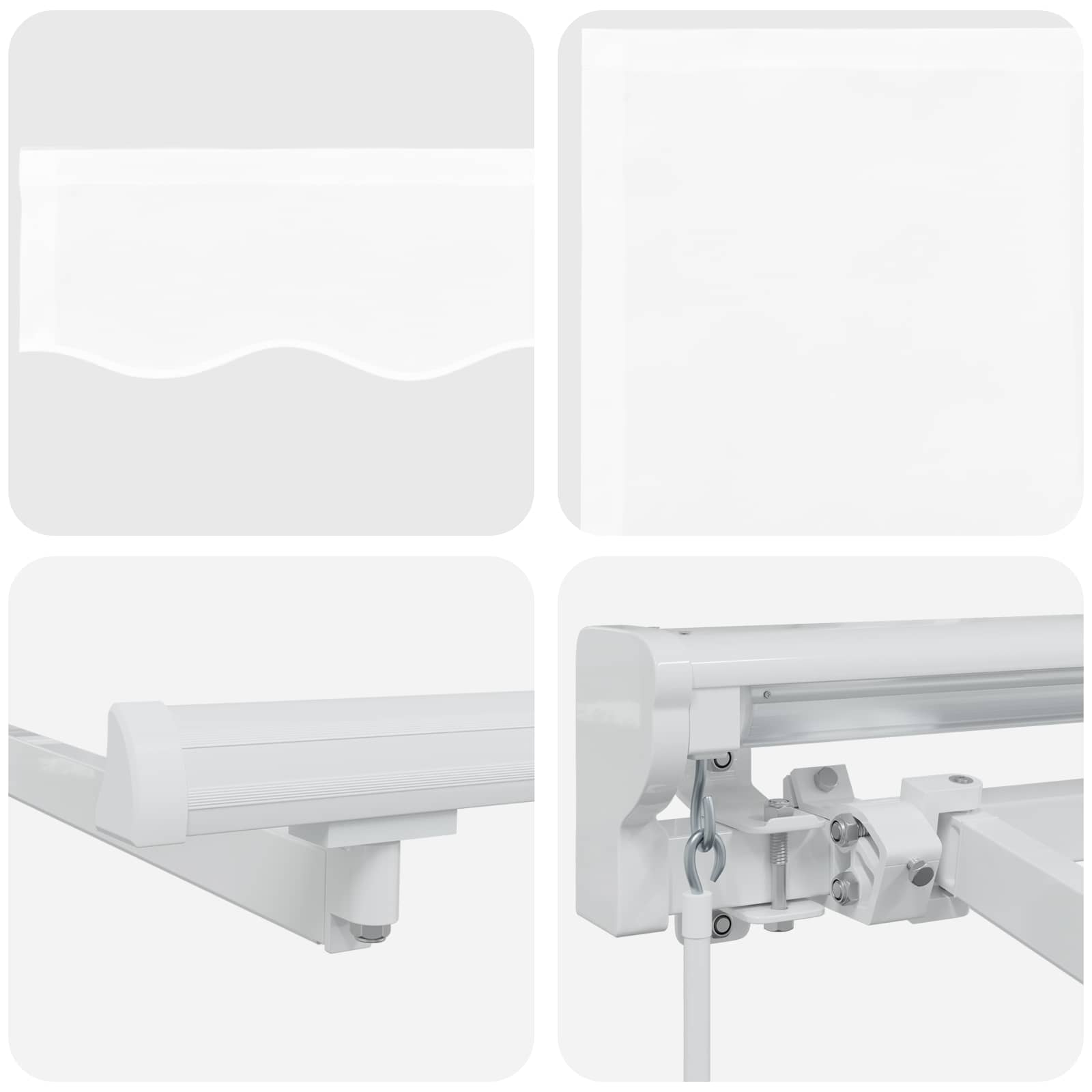 Handmatige Luifelhouder met LED's Wit 2,5 x 2 m – afbeelding 9
