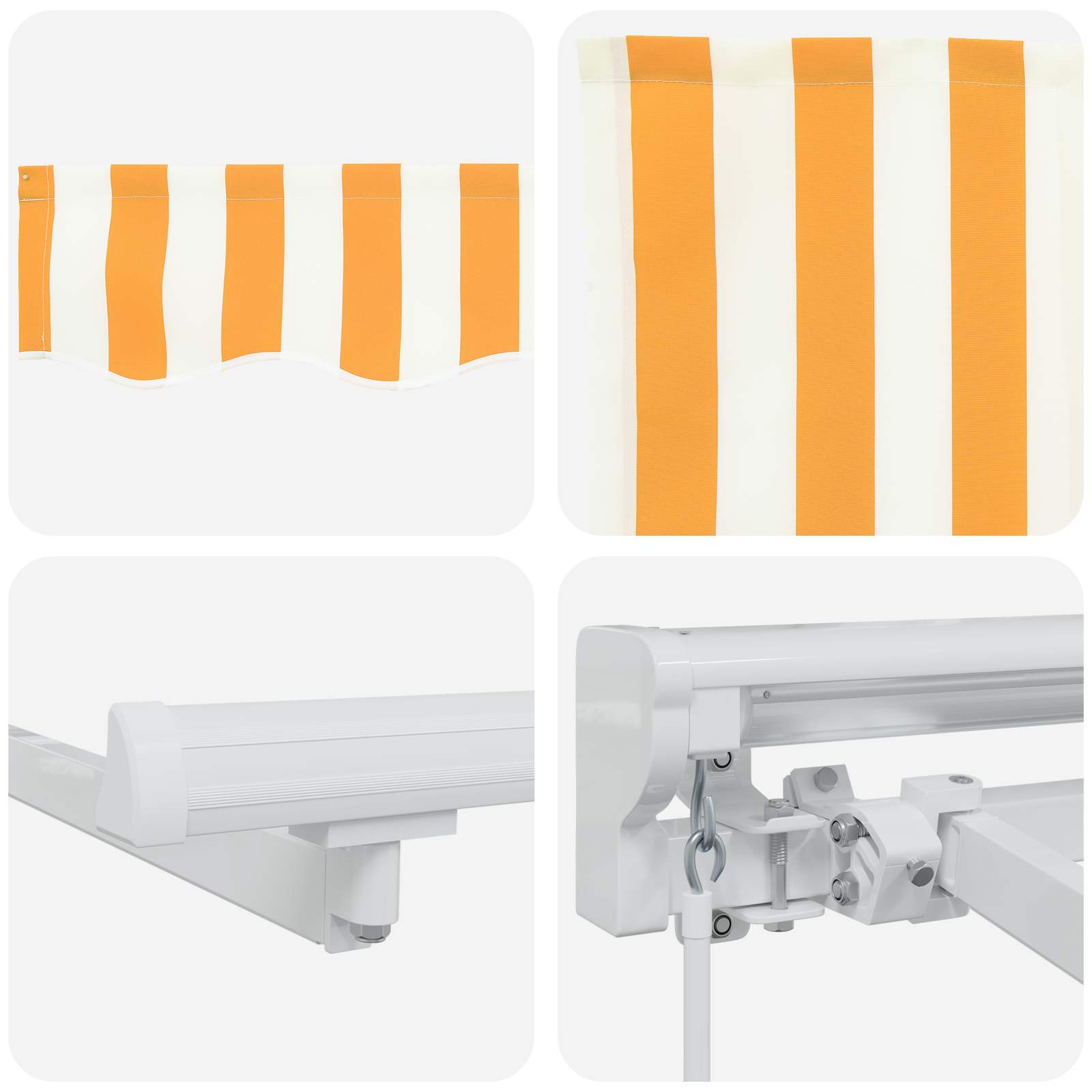 Handmatige Luifelhouder met LED's Geel en Wit 3 x 2 m – afbeelding 9