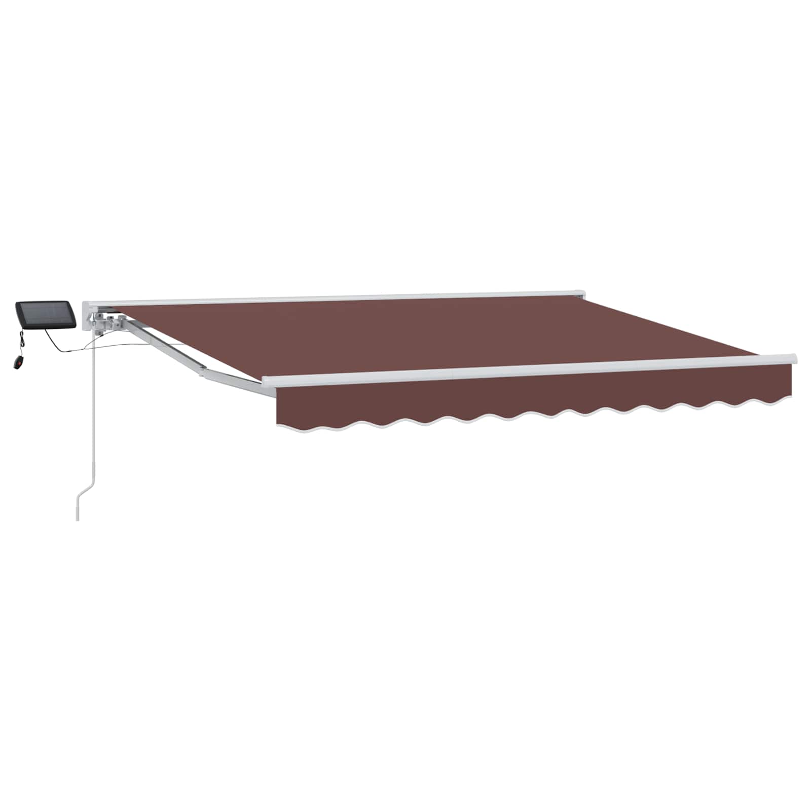 Handmatige Luifelhouder met LED's Bruin en wit 3 x 2 m – afbeelding 2