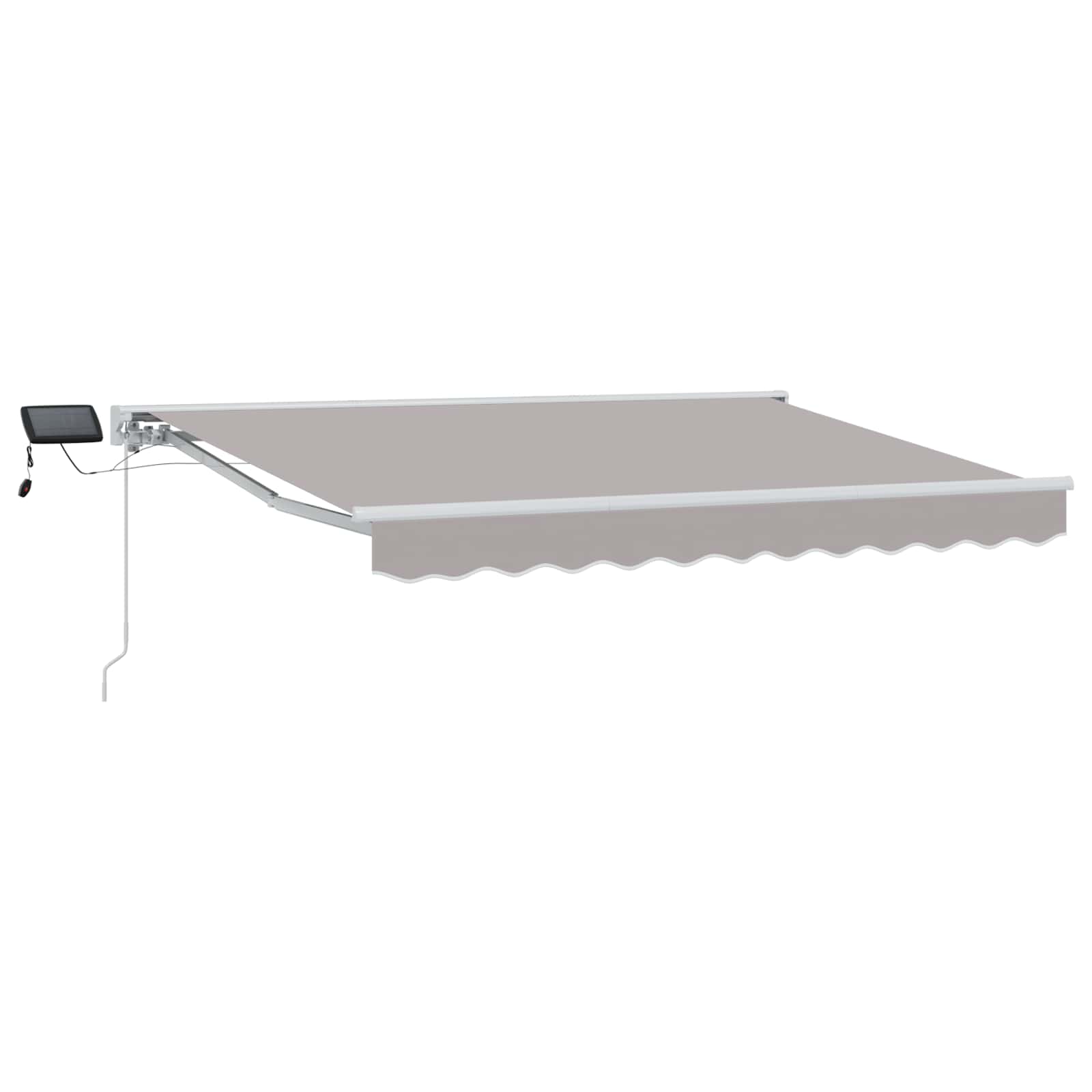 Handmatige Luifelhouder met LED's Lichtgrijs en wit. 3,5 x 2 m – afbeelding 2