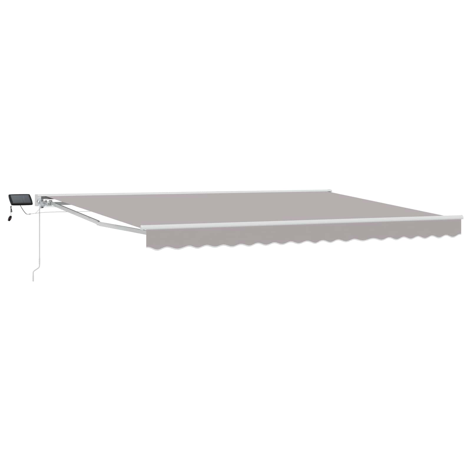 Handmatige Luifelhouder met LED's Lichtgrijs en wit. 5 × 3,5 m – afbeelding 2