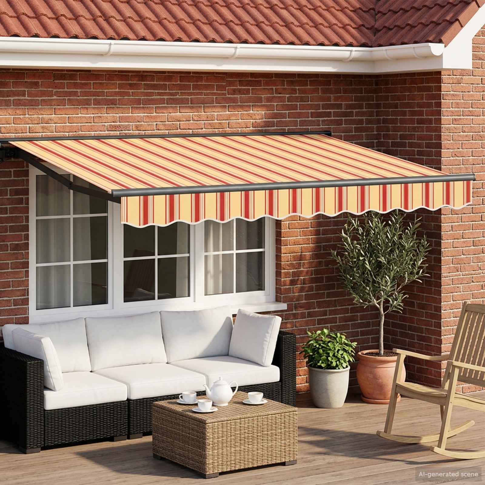 Handmatige Luifelhouder met LED's 2,5 x 2 m – afbeelding 1