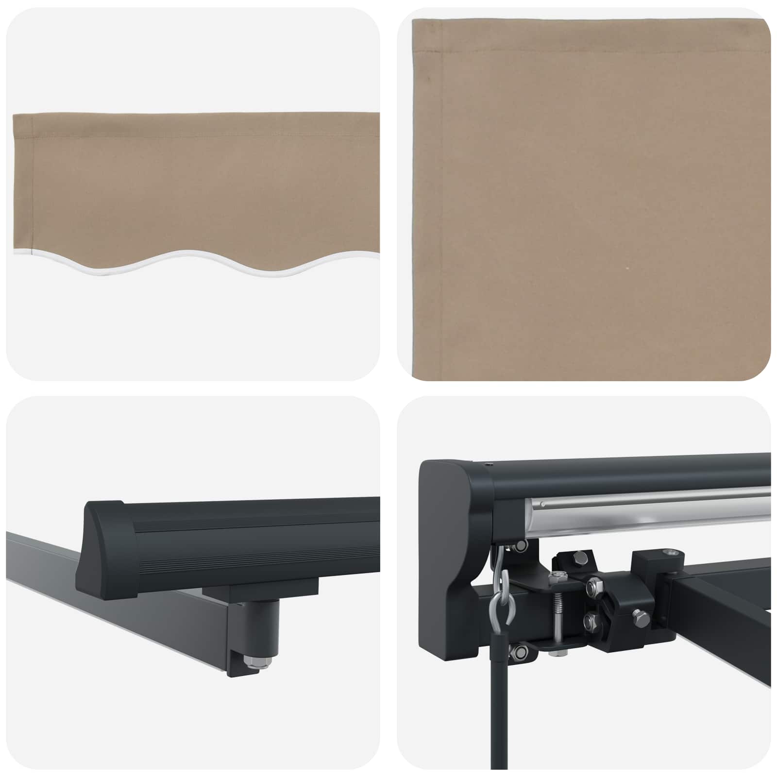 Handmatige Luifelhouder met LED's Beige en Antraciet 2,5 x 2 m – afbeelding 9