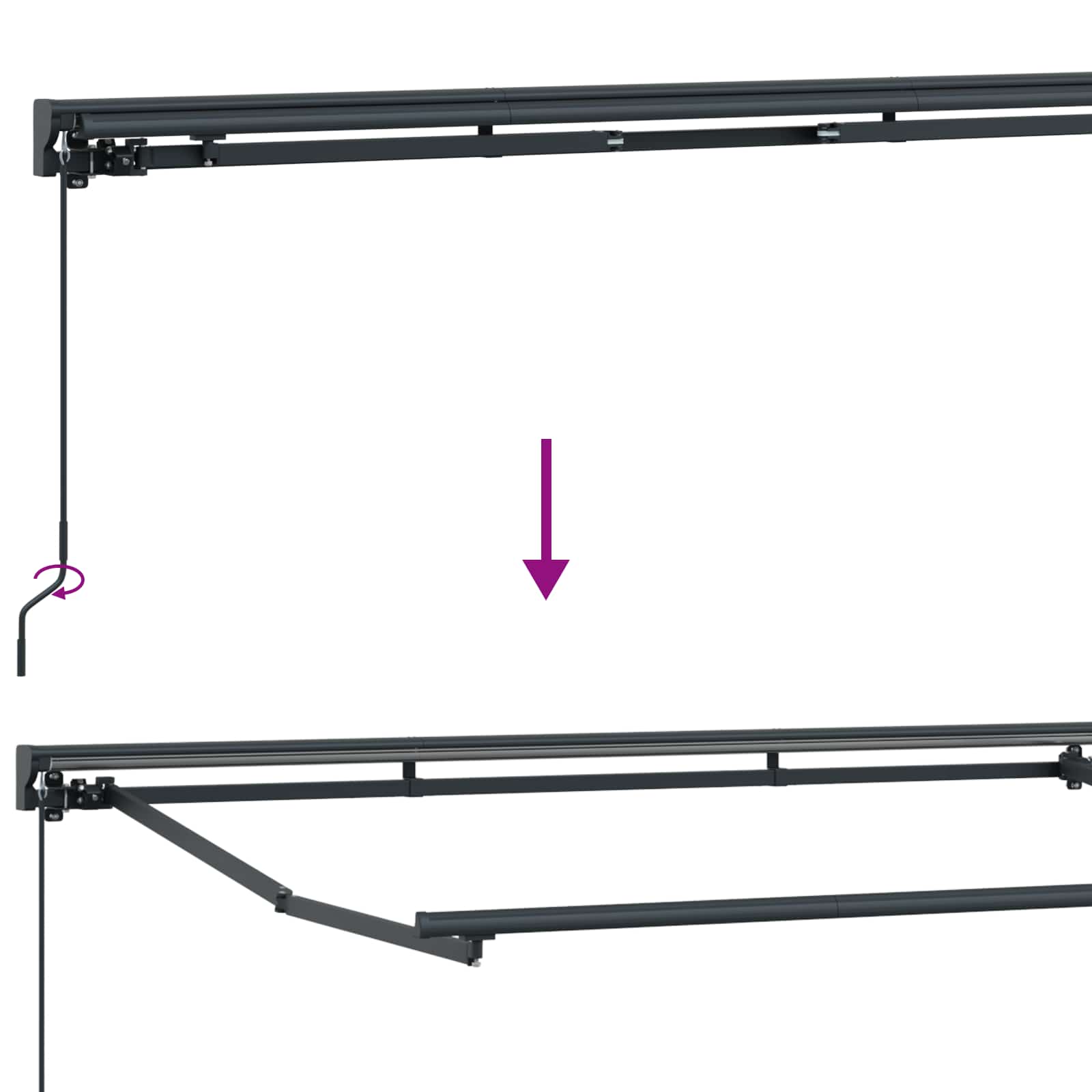 Handmatige Luifelhouder met LED's 4 x 2 m – afbeelding 11
