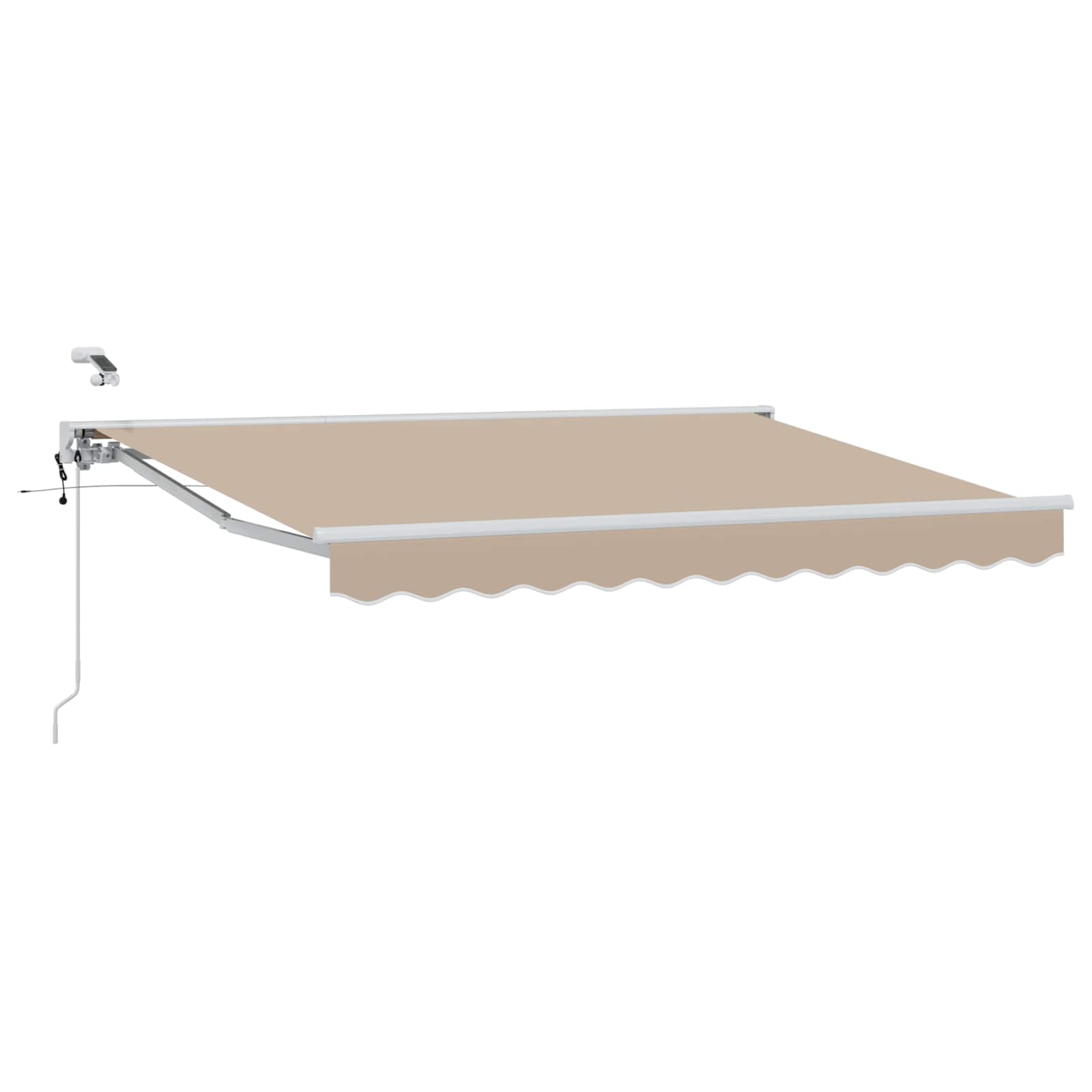Elektrisch Uittrekbaar Zonnescherm Beige en Wit 2,5 x 2 m – afbeelding 2
