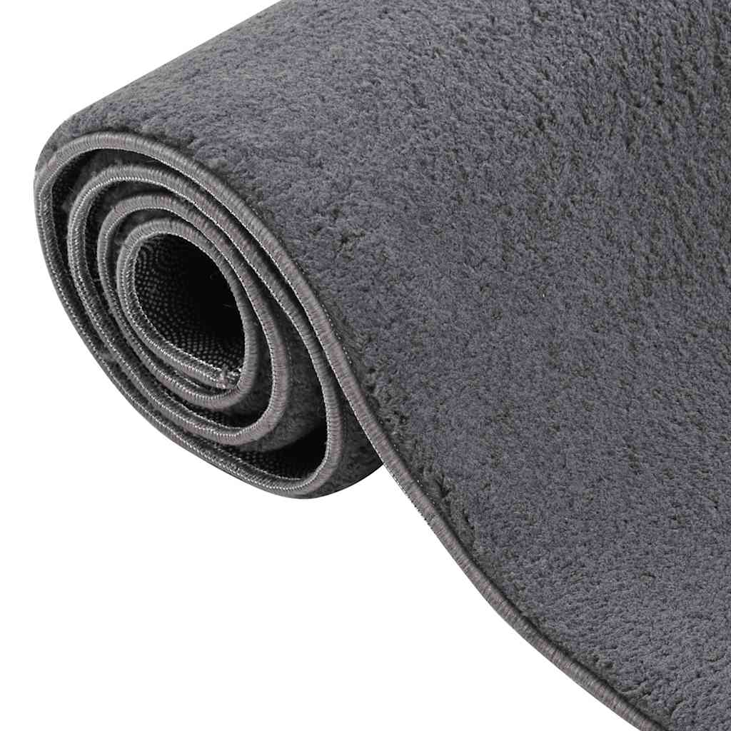 Vloerkleed wasbaar korte pool anti-slip 160x230 cm antraciet – afbeelding 4