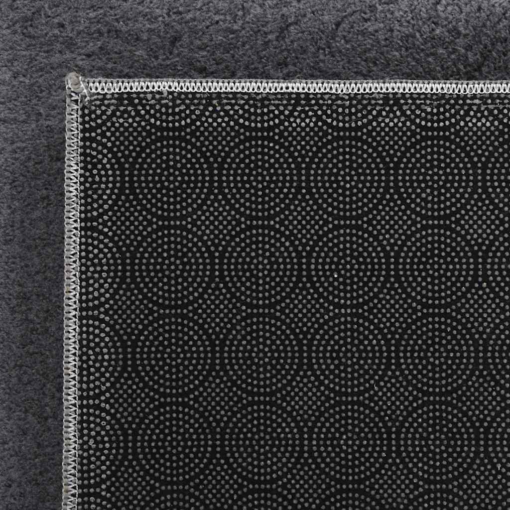 Vloerkleed wasbaar korte pool anti-slip 160x230 cm antraciet – afbeelding 6