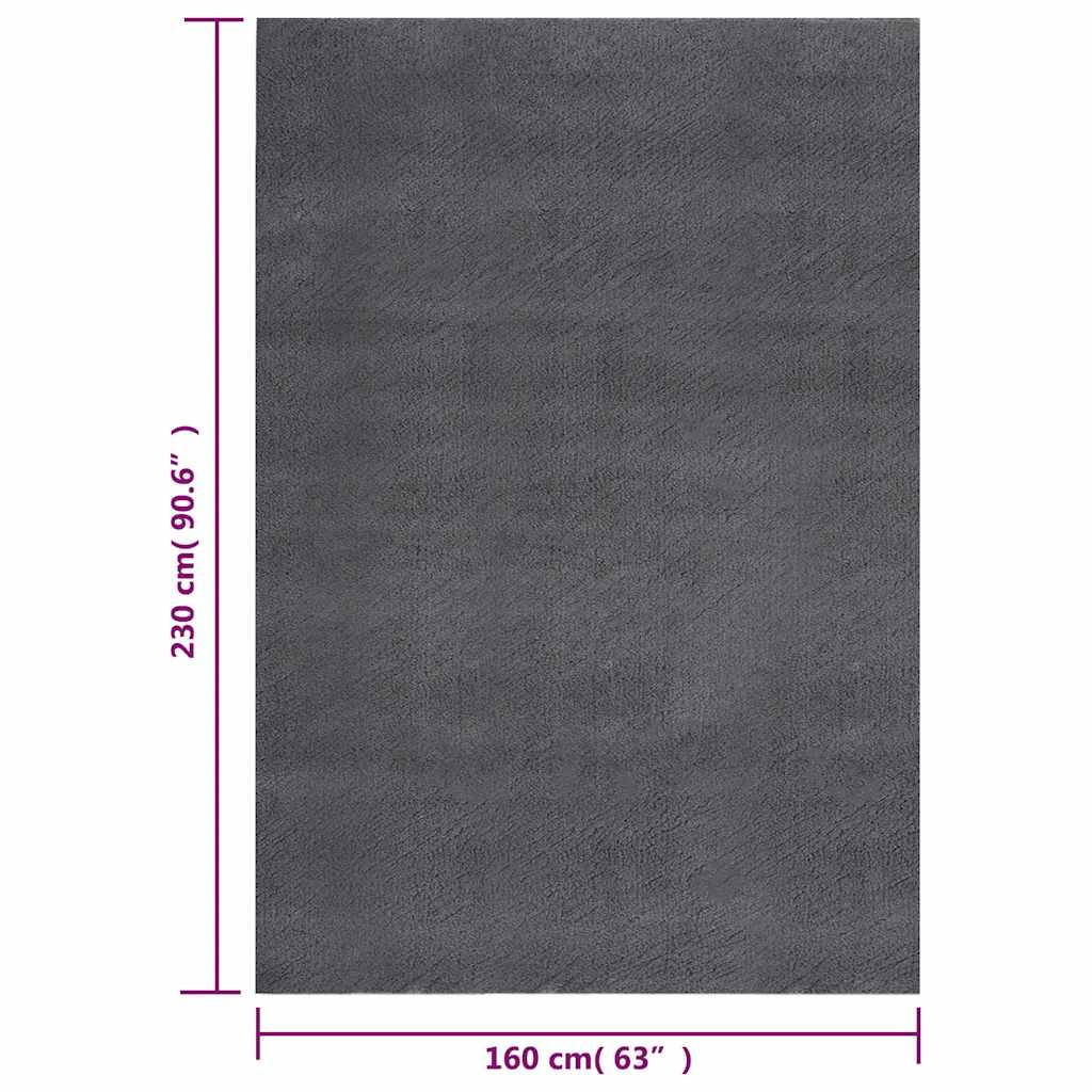 Vloerkleed wasbaar korte pool anti-slip 160x230 cm antraciet – afbeelding 8