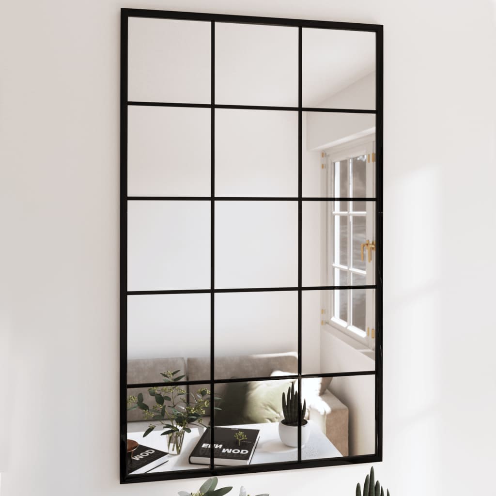 Wandspiegel 100x60 cm metaal zwart
