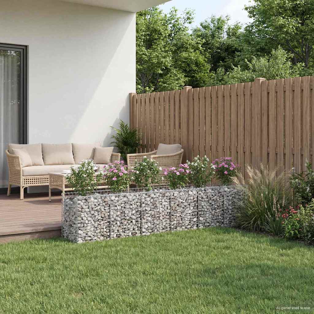 Gabion Verhoogd Bed 2 pcs Zilverkleurig