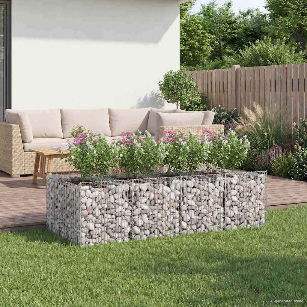 Gabion Verhoogd Bed 2 pcs Zilverkleurig – afbeelding 1