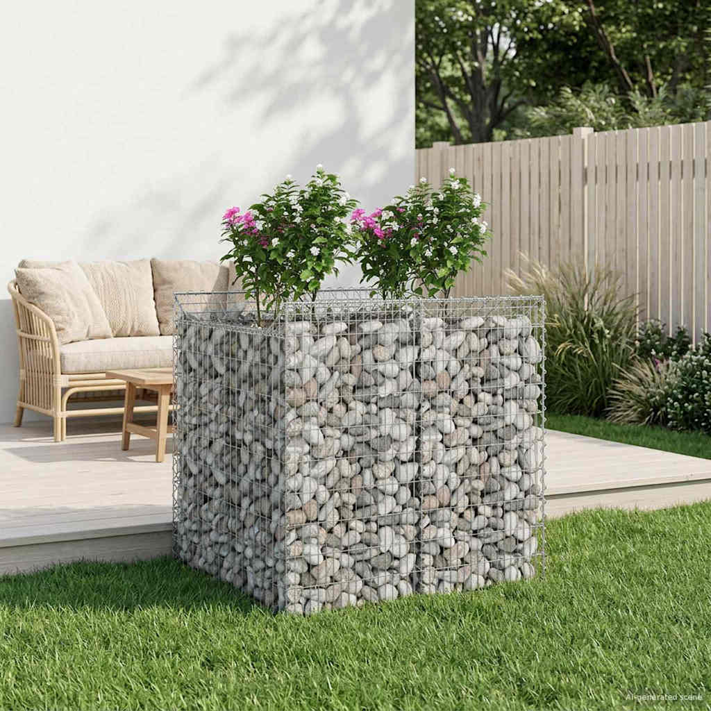 Gabion Verhoogd Bed 2 pcs Zilverkleurig – afbeelding 1