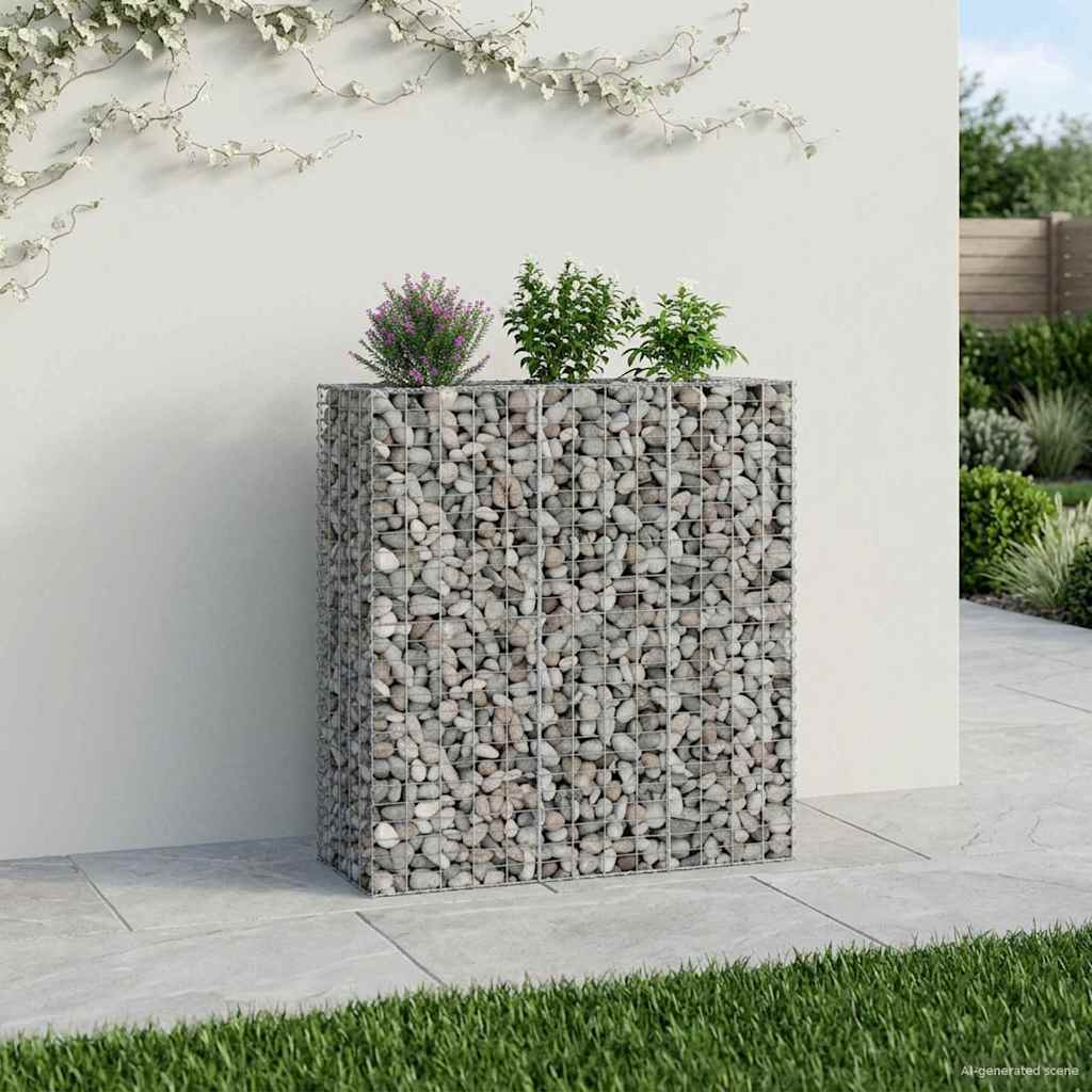 Gabion Verhoogd Bed 2 pcs Zilver 130 x 50 x 150 cm