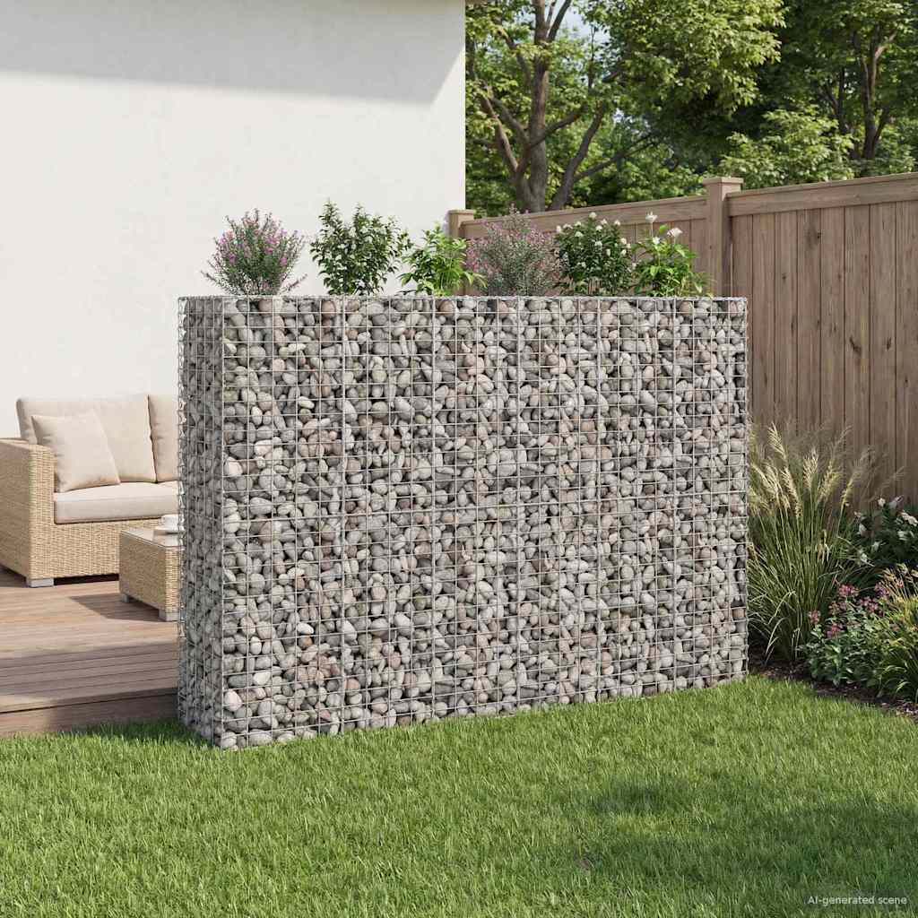 Gabion Verhoogd Bed 3 pcs Zilver 250 x 50 x 150 cm