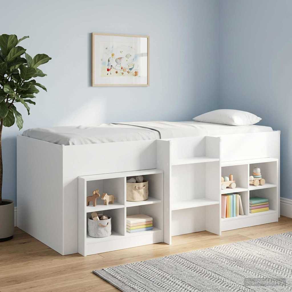 Kinder Hoogslaper Wit 90 x 200 cm Bewerkt hout – afbeelding 1