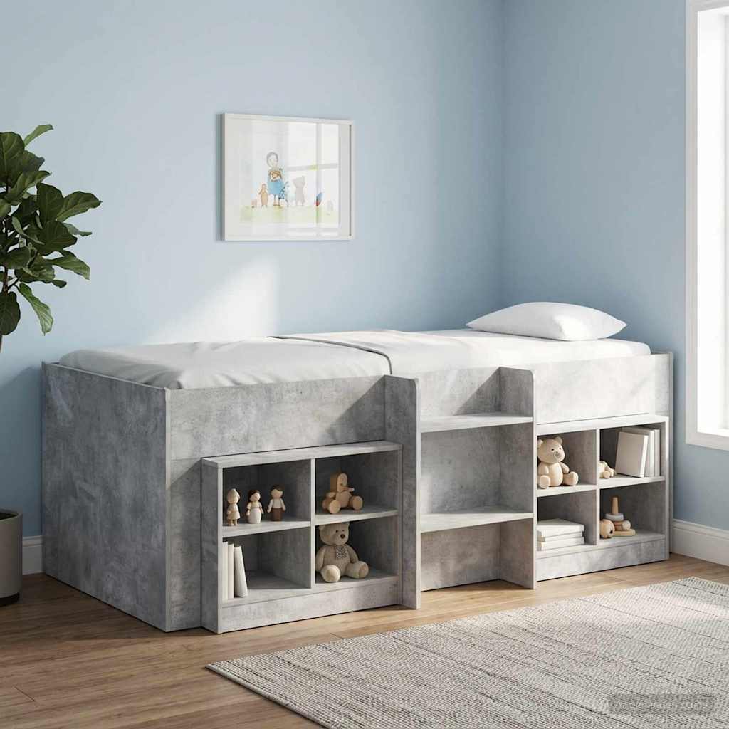 Kinder Hoogslaper Betongrijs 98.5 x 200 cm Bewerkt hout – afbeelding 1
