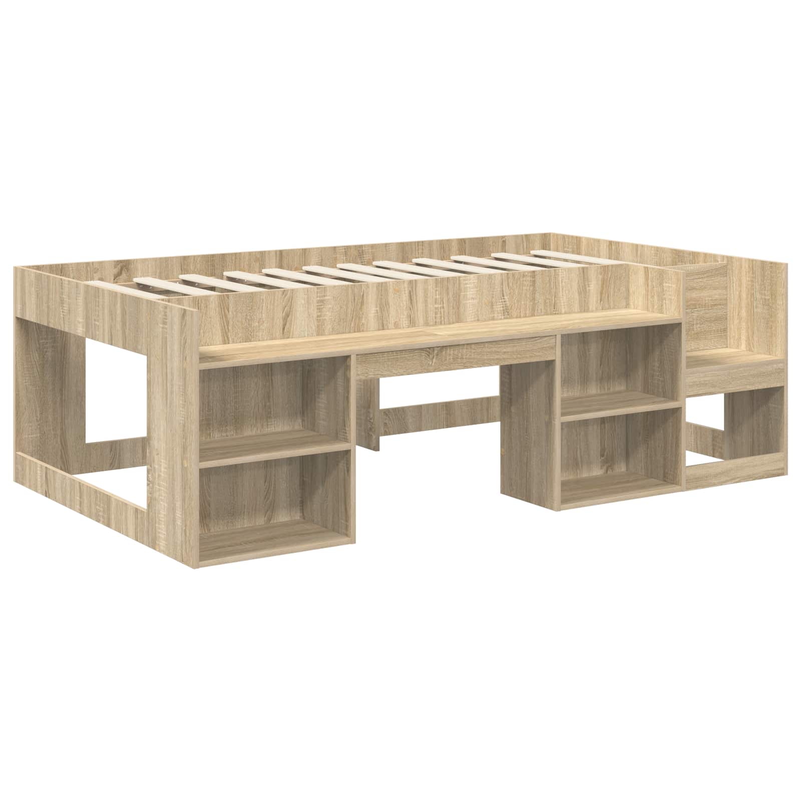 Jeugd bedframe met opbergruimte Sonoma Eiken 80 x 200 cm – afbeelding 3