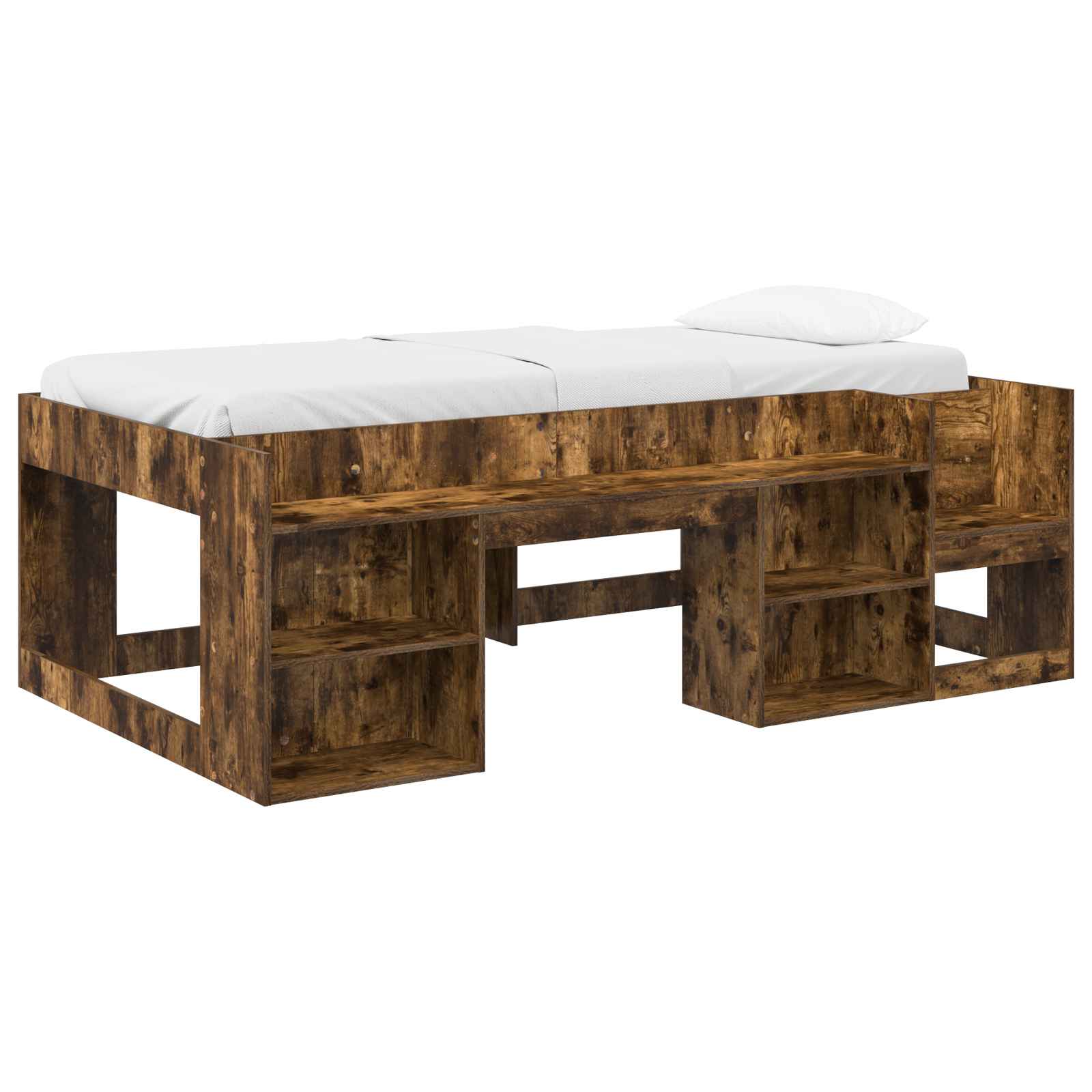 Jeugd bedframe met opbergruimte Gerookt eiken 80 x 200 cm – afbeelding 2