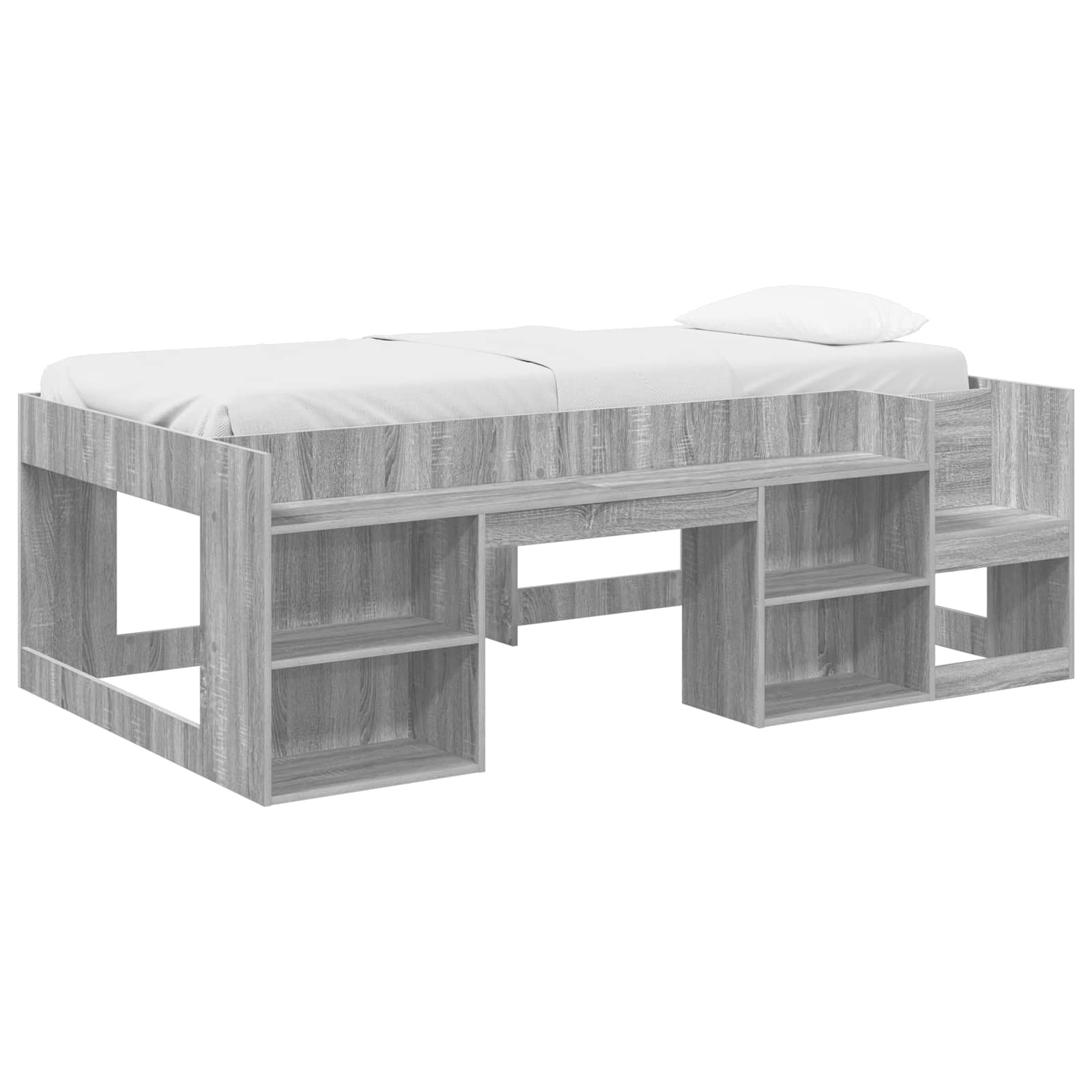 Jeugd bedframe met opbergruimte Grijs Sonoma 90 x 200 cm – afbeelding 2