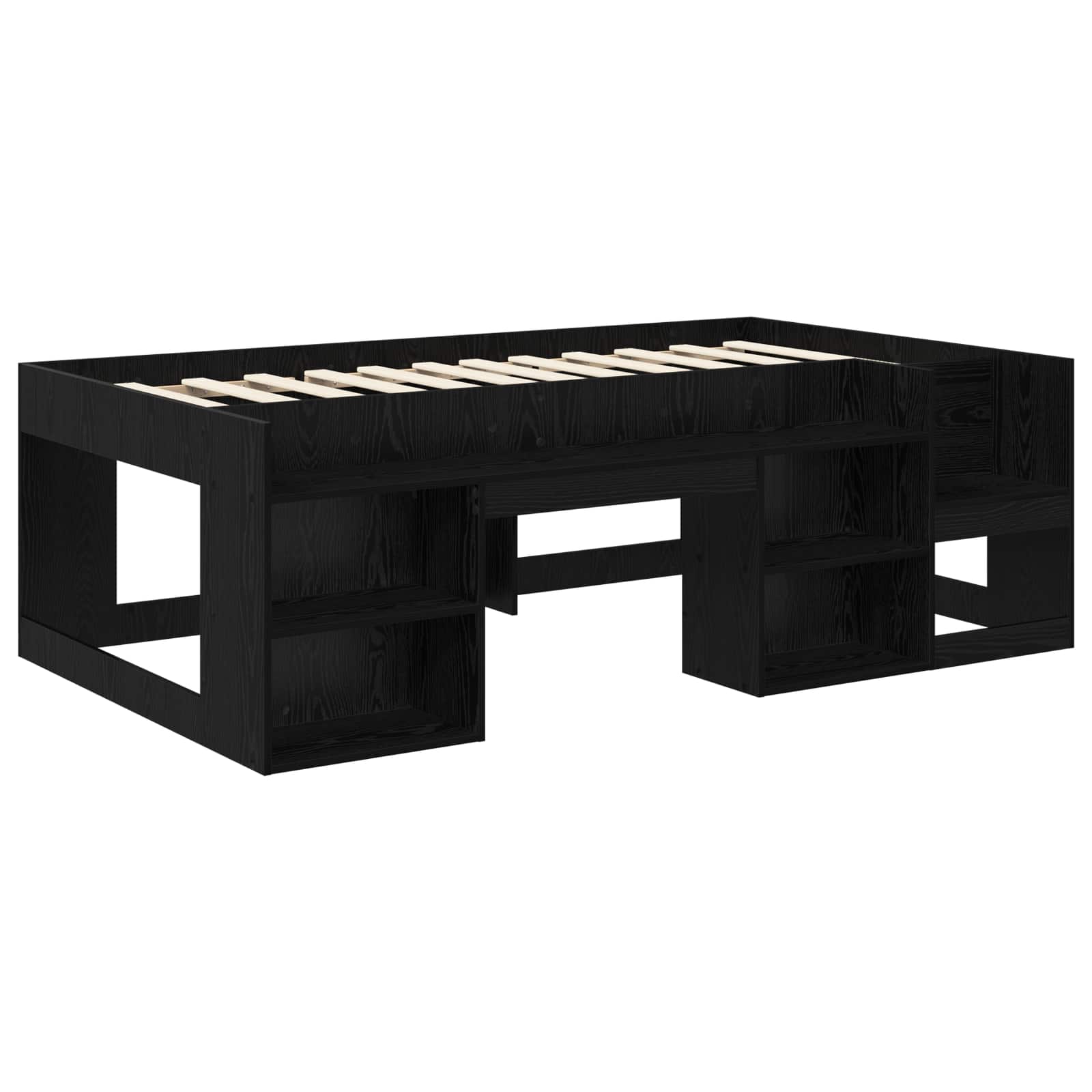 Jeugd bedframe met opbergruimte Zwart eiken 98.5 x 200 cm – afbeelding 3