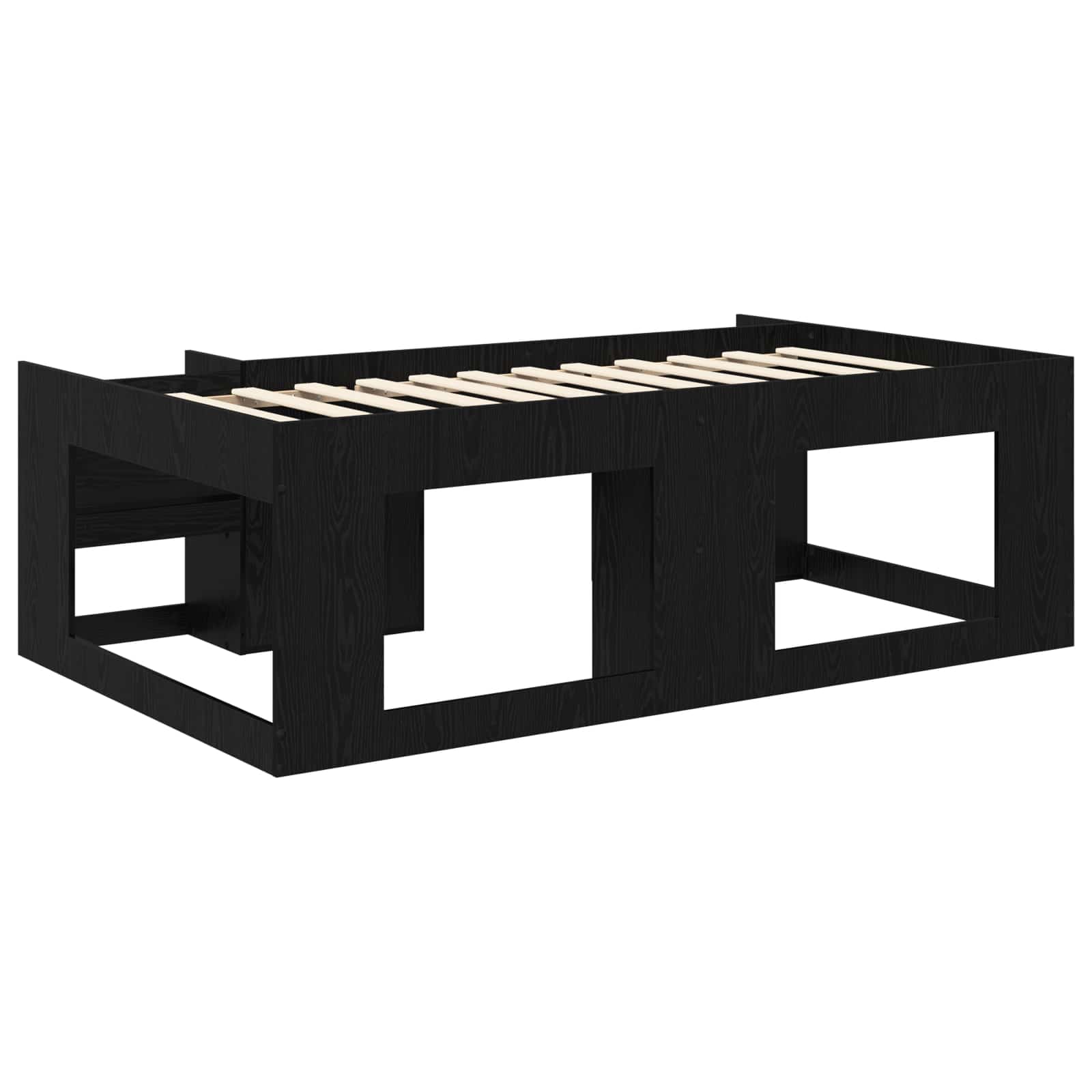 Jeugd bedframe met opbergruimte Zwart eiken 98.5 x 200 cm – afbeelding 5