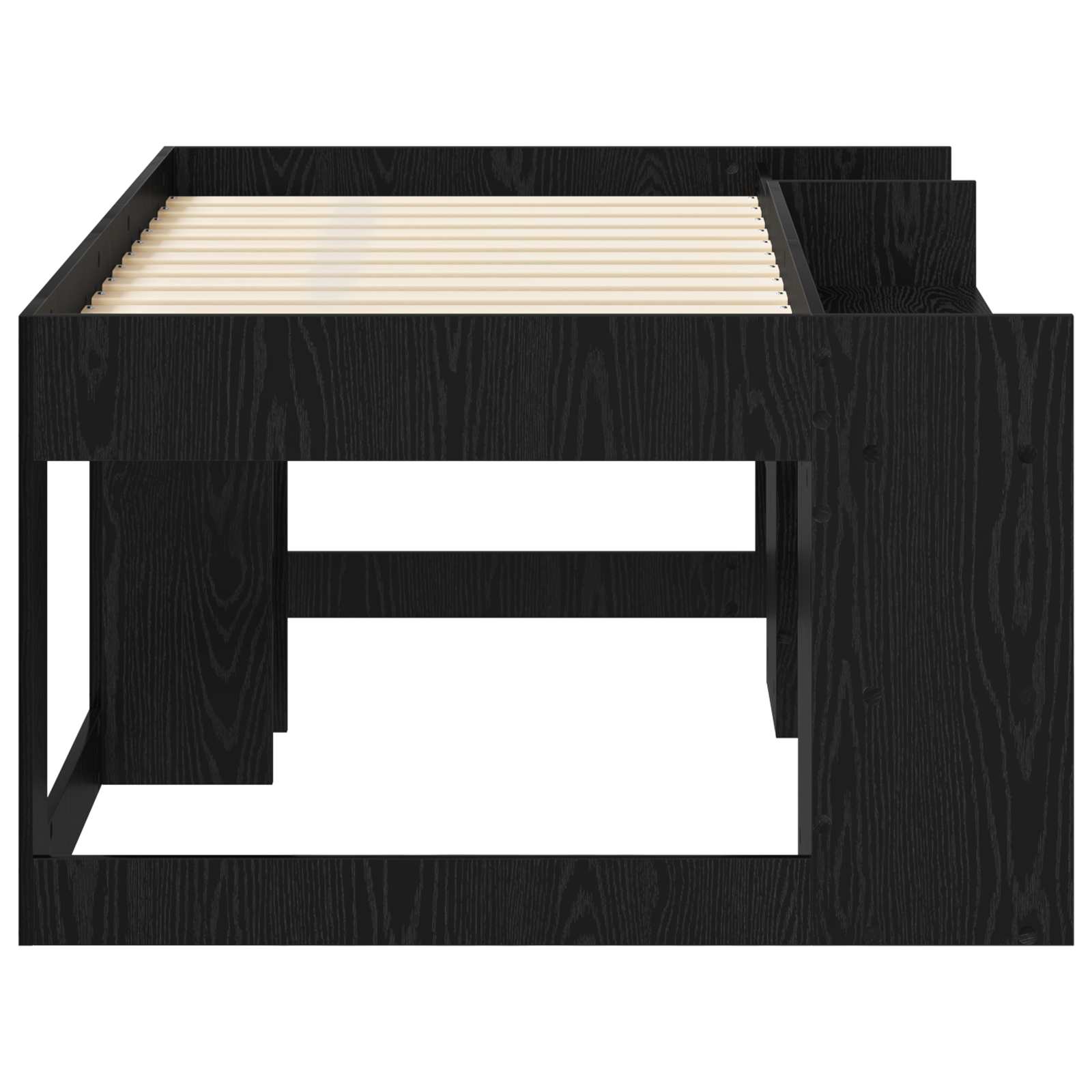 Jeugd bedframe met opbergruimte Zwart eiken 80 x 160 cm – afbeelding 4