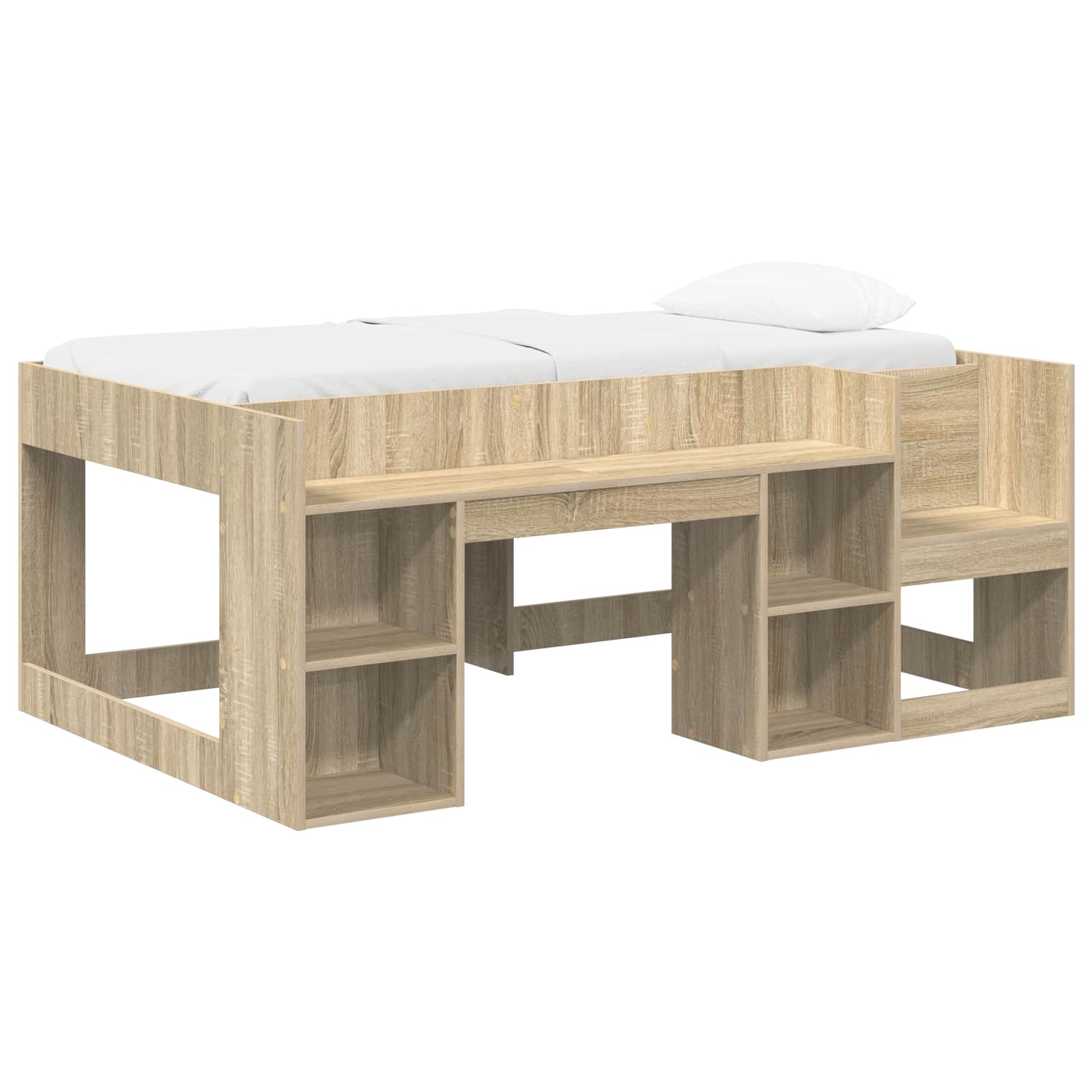 Jeugd bedframe met opbergruimte Sonoma Eiken 80 x 160 cm – afbeelding 2