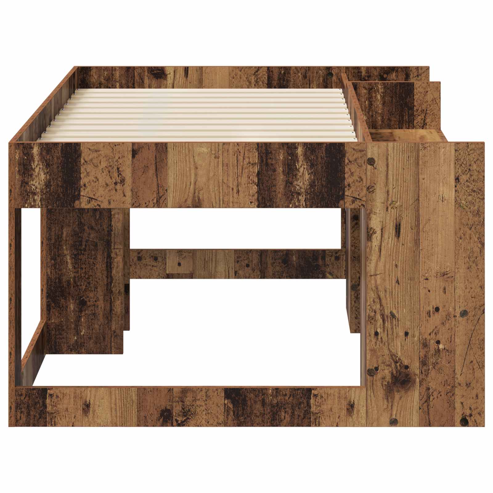 Jeugd bedframe met opbergruimte Oud hout 80 x 160 cm – afbeelding 4