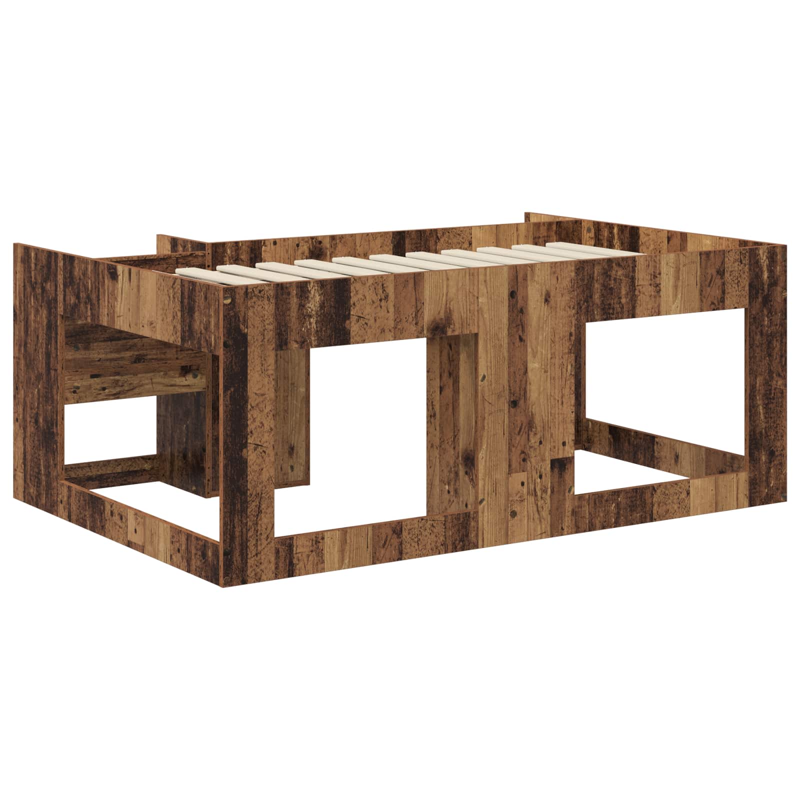 Jeugd bedframe met opbergruimte Oud hout 80 x 160 cm – afbeelding 5