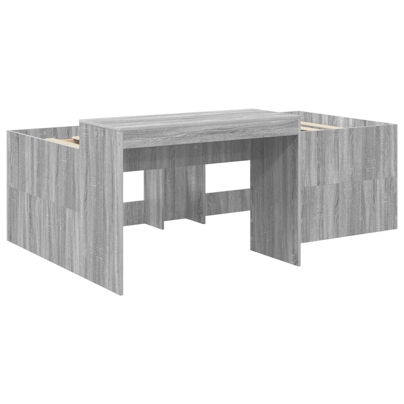 Hoge Bed Frame met Bureau voor Kinderen Grijs Sonoma – afbeelding 3