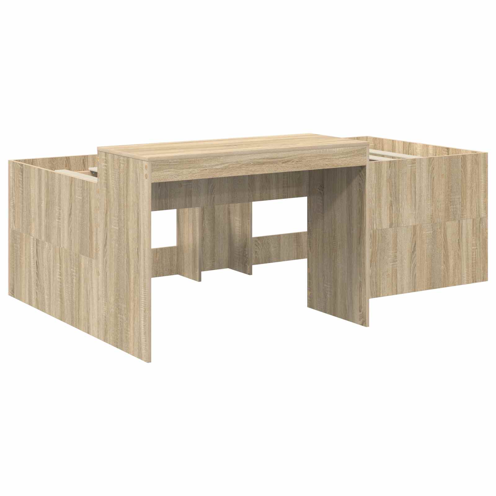 Hoge Bed Frame met Bureau voor Kinderen Sonoma Eiken – afbeelding 3