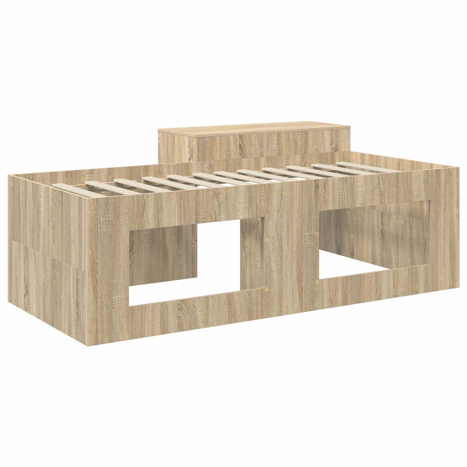 Hoge Bed Frame met Bureau voor Kinderen Sonoma Eiken – afbeelding 5