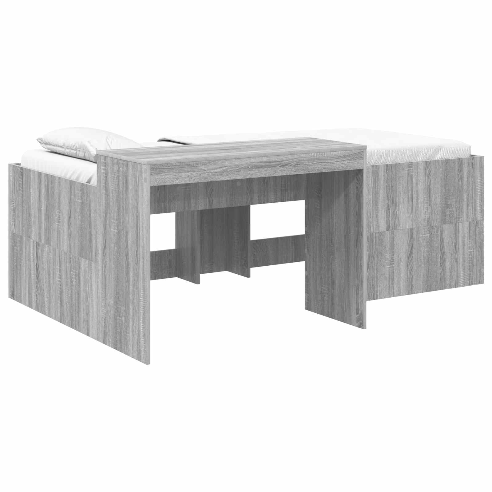 Hoge Bed Frame met Bureau voor Kinderen Grijs Sonoma – afbeelding 2