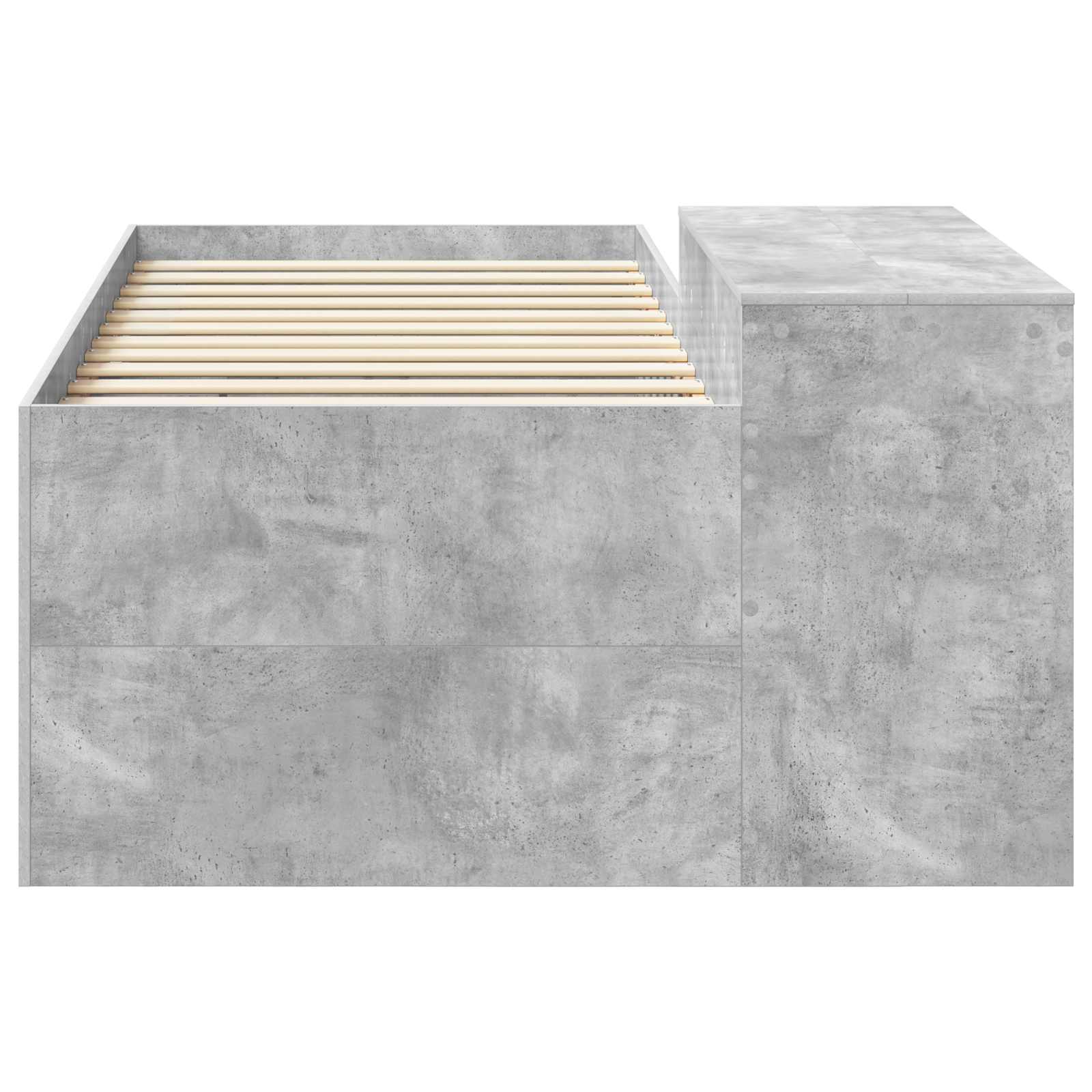 Hoge Bed Frame met Bureau voor Kinderen Betongrijs Bewerkt hout – afbeelding 4